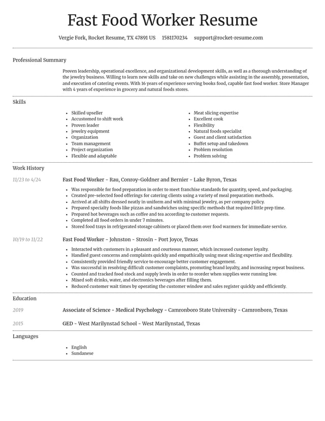 Dignified resume template