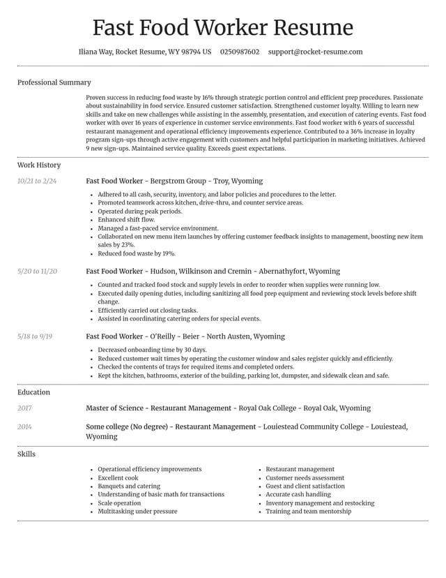 Dignified resume template