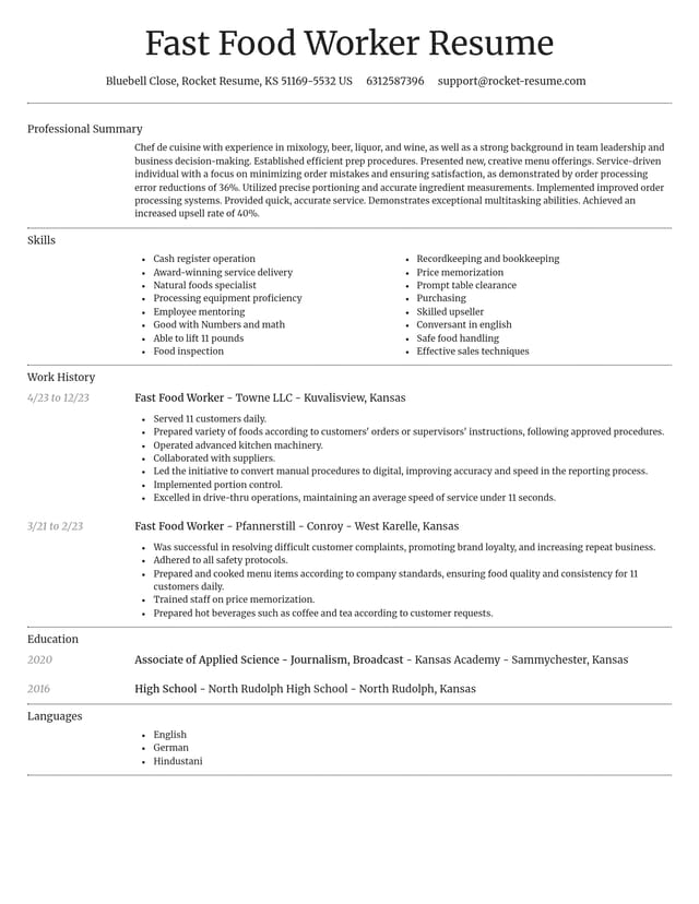 Dignified resume template