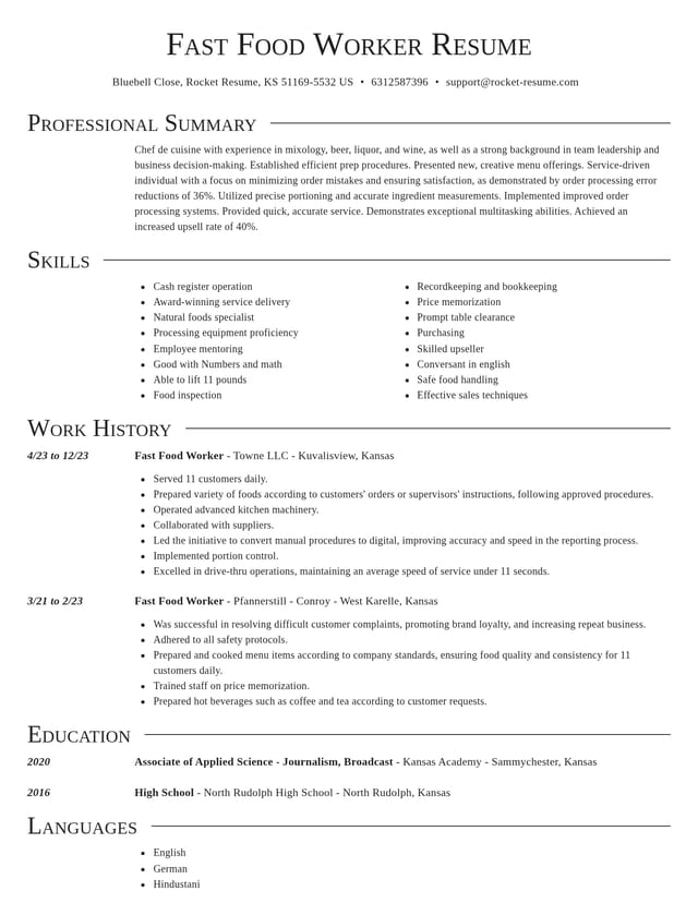 Director resume template
