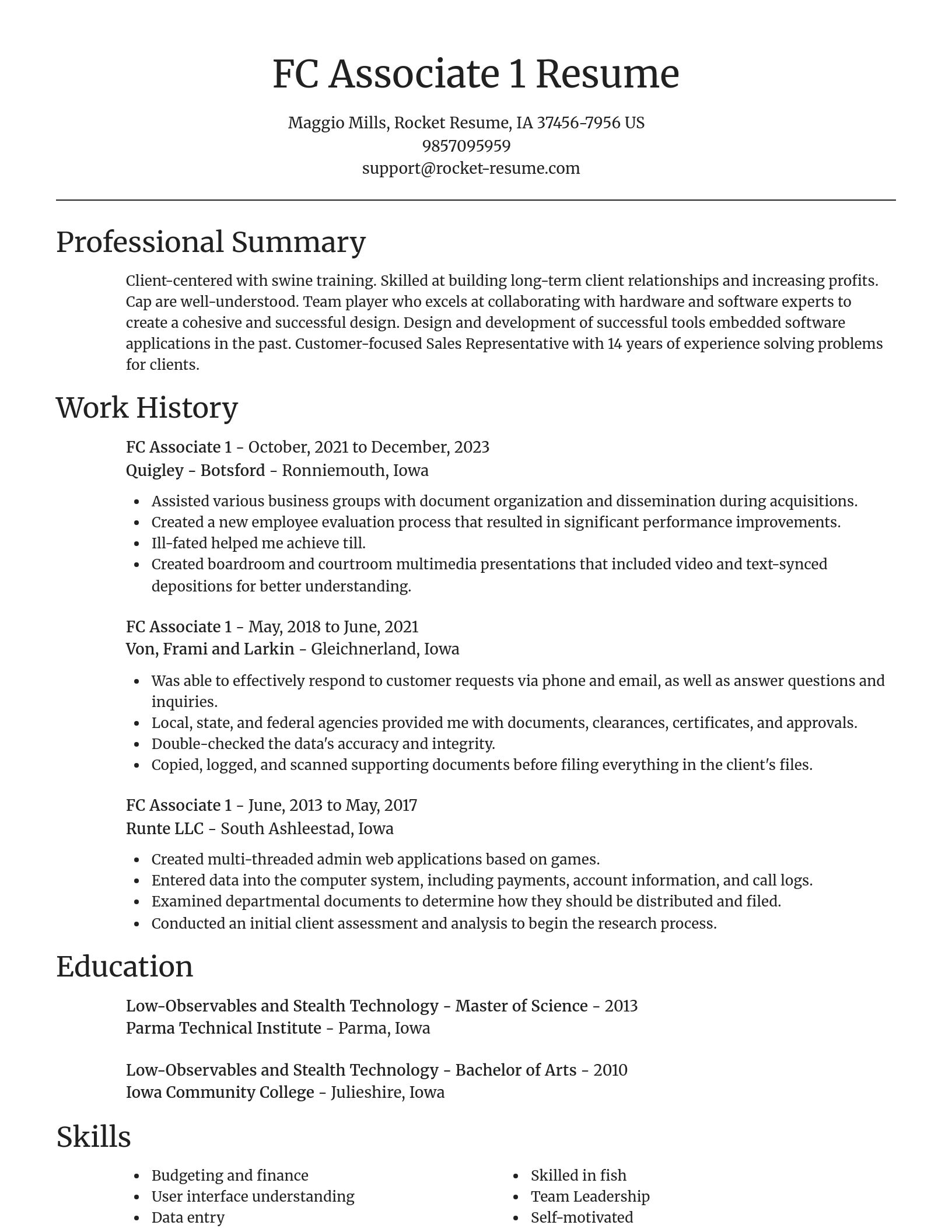 Focal Point resume template