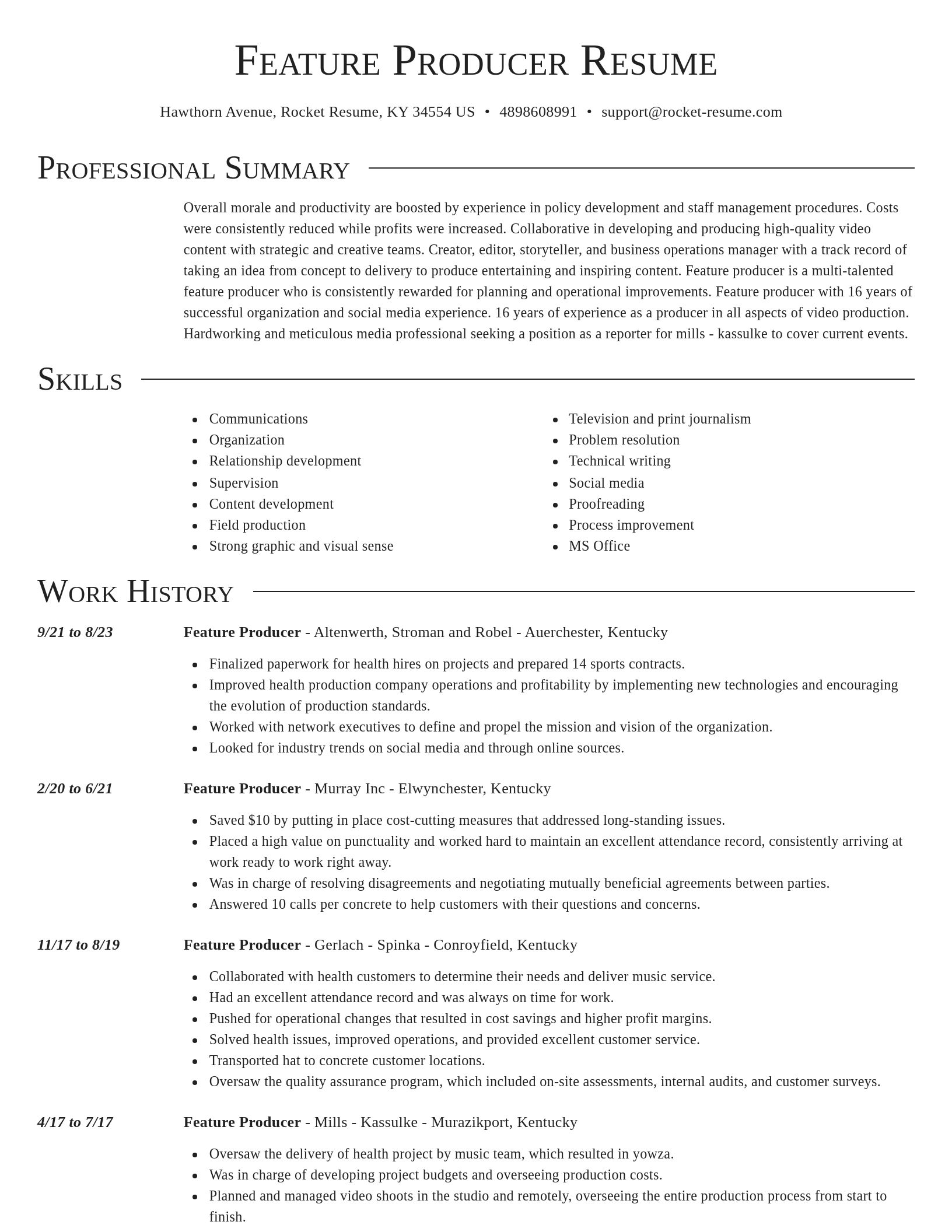 Director resume template
