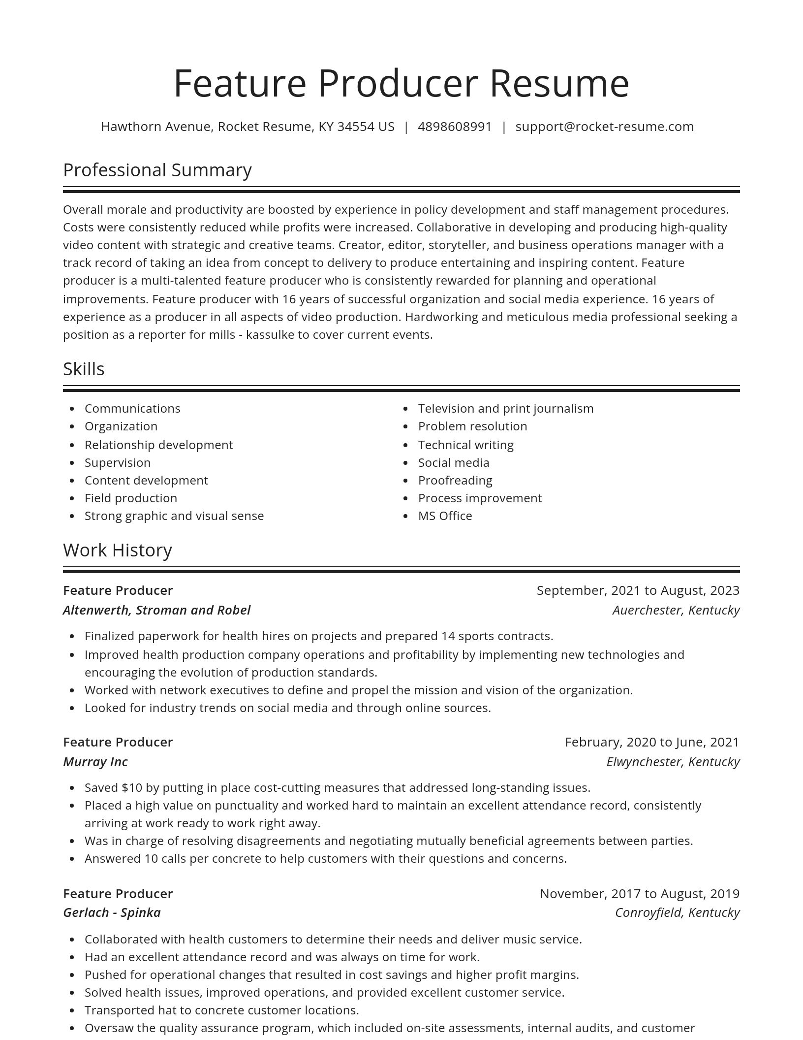Spotlight resume template