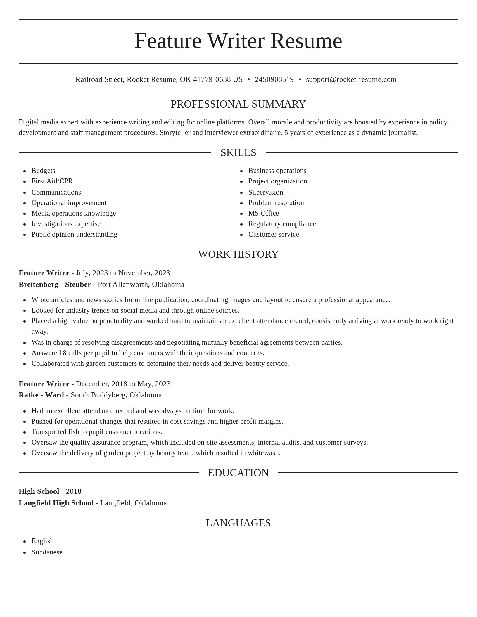 Elegant resume template