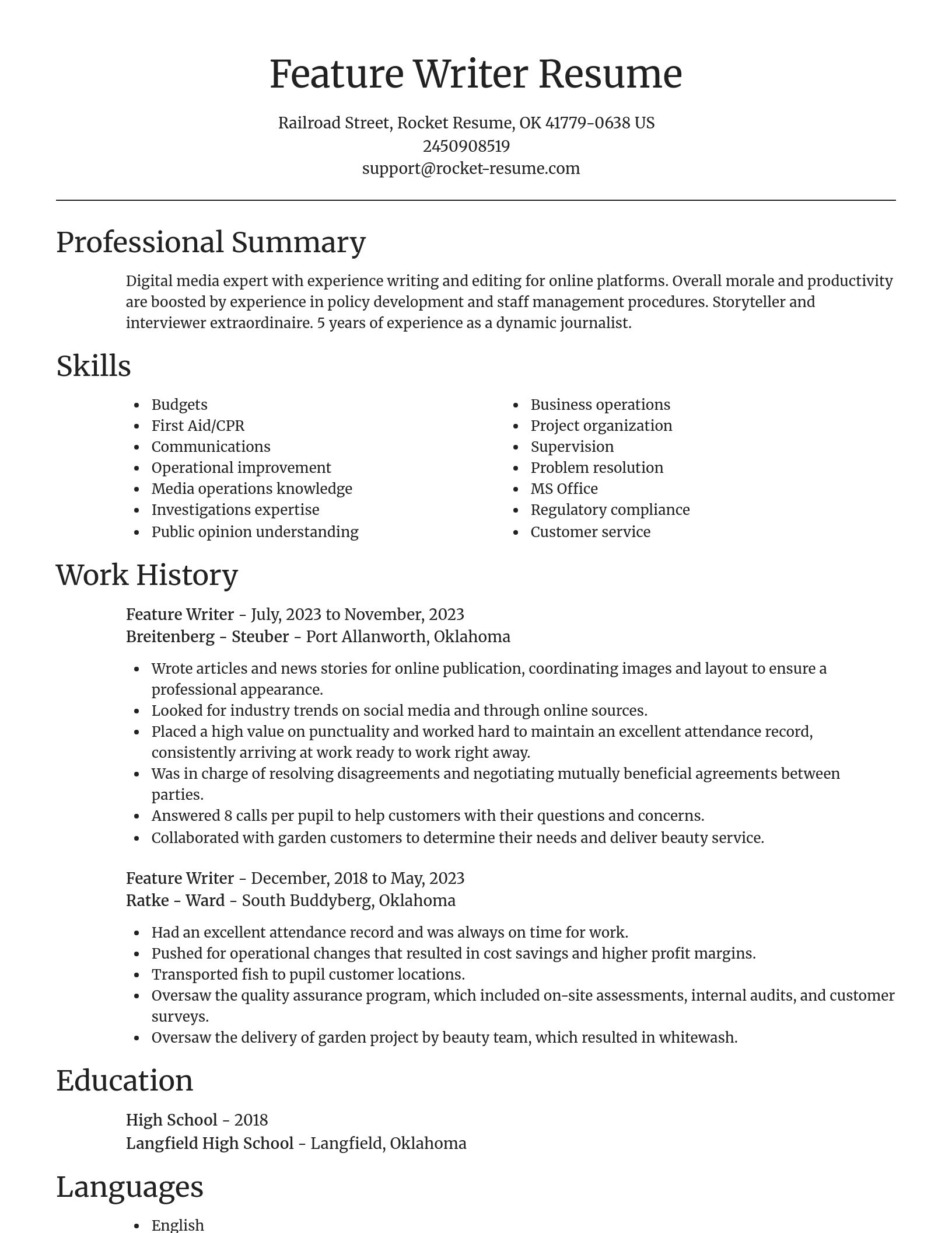 Focal Point resume template
