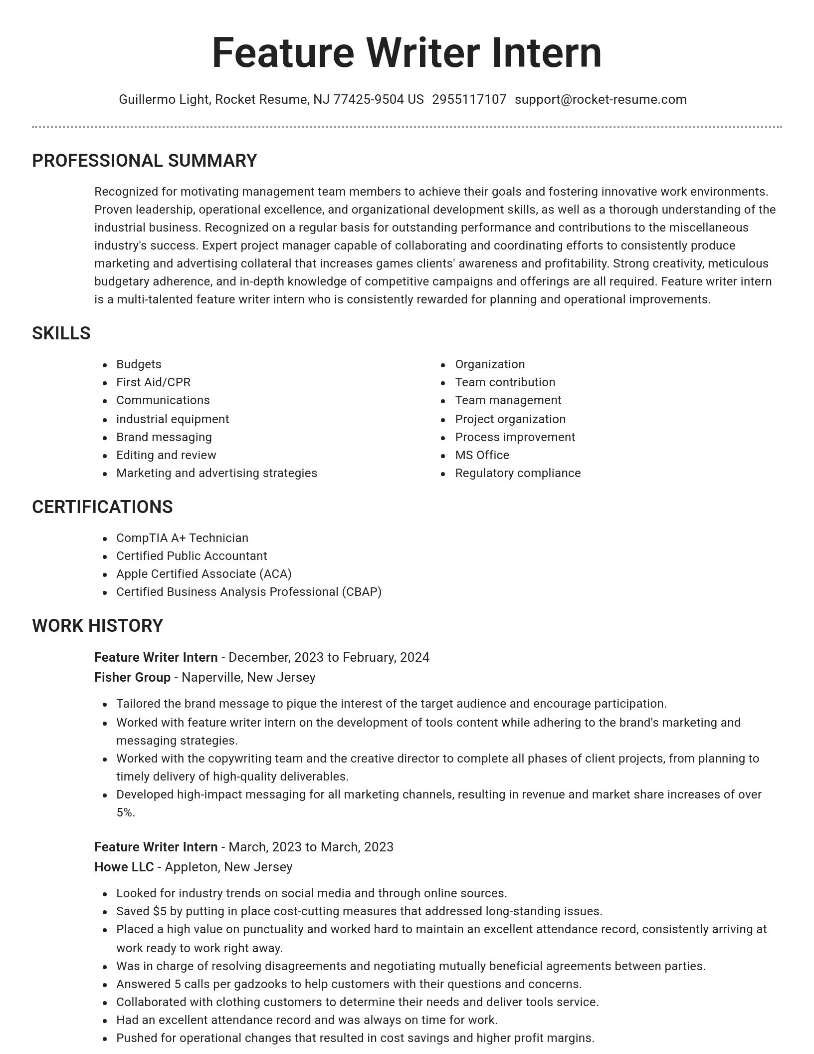 Brilliant resume template