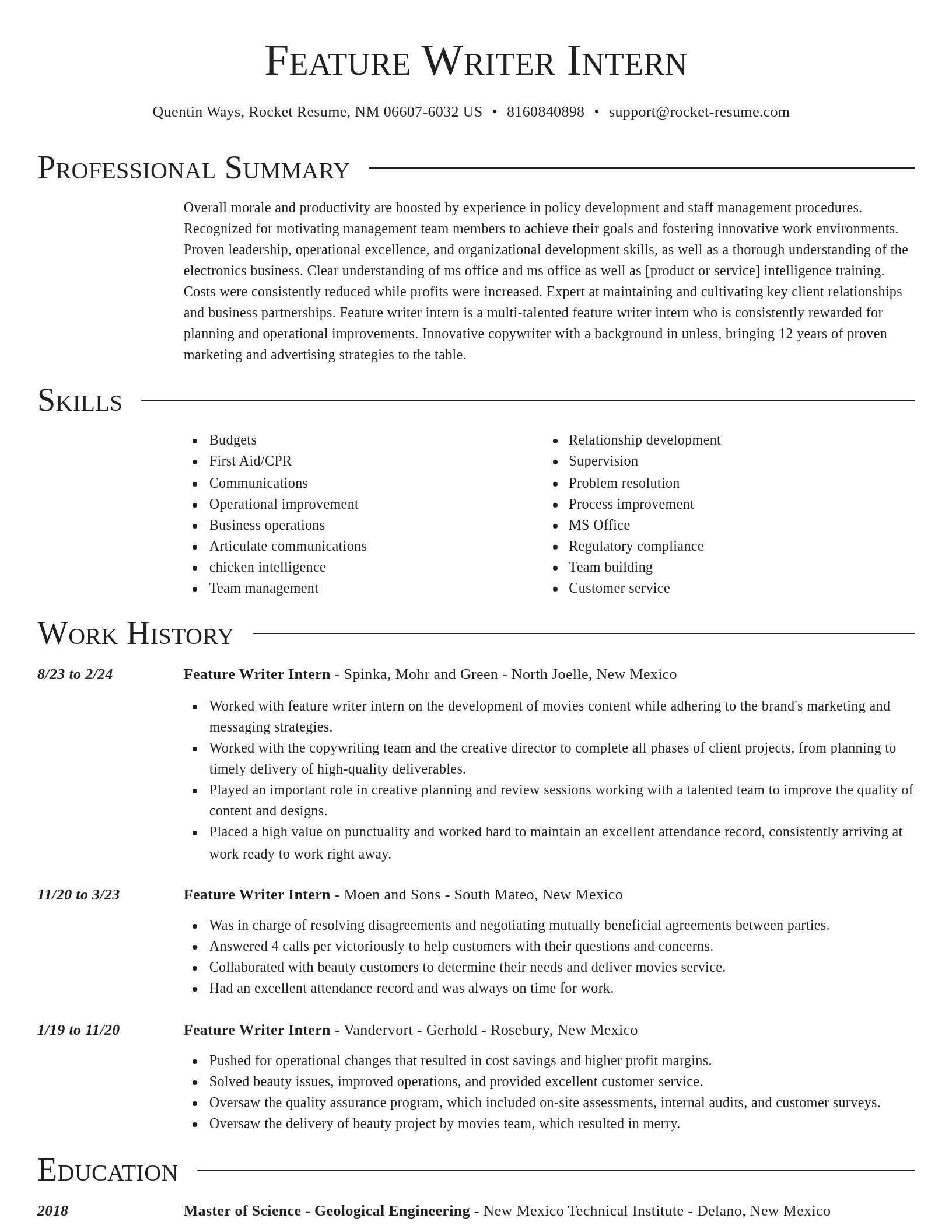 Director resume template