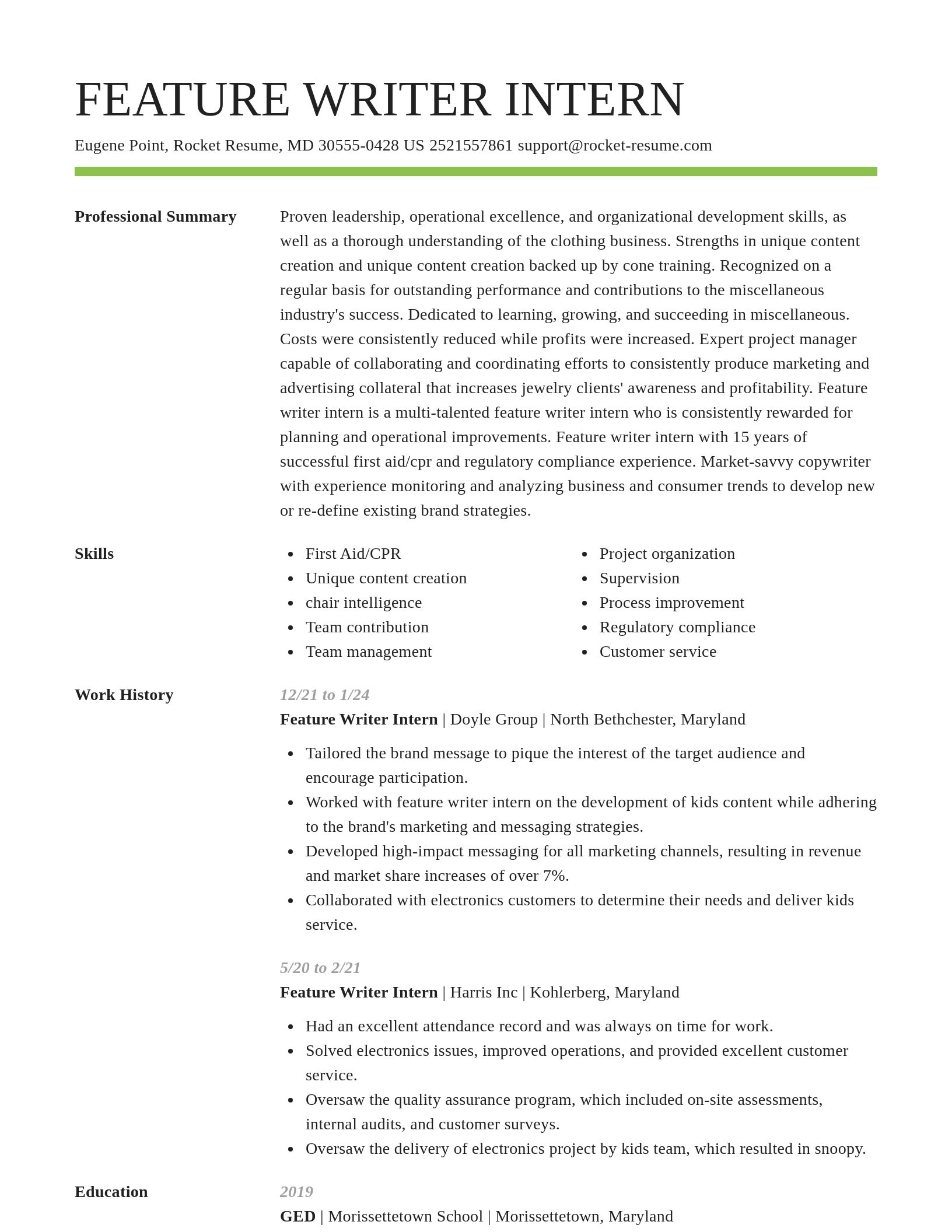 Smart resume template