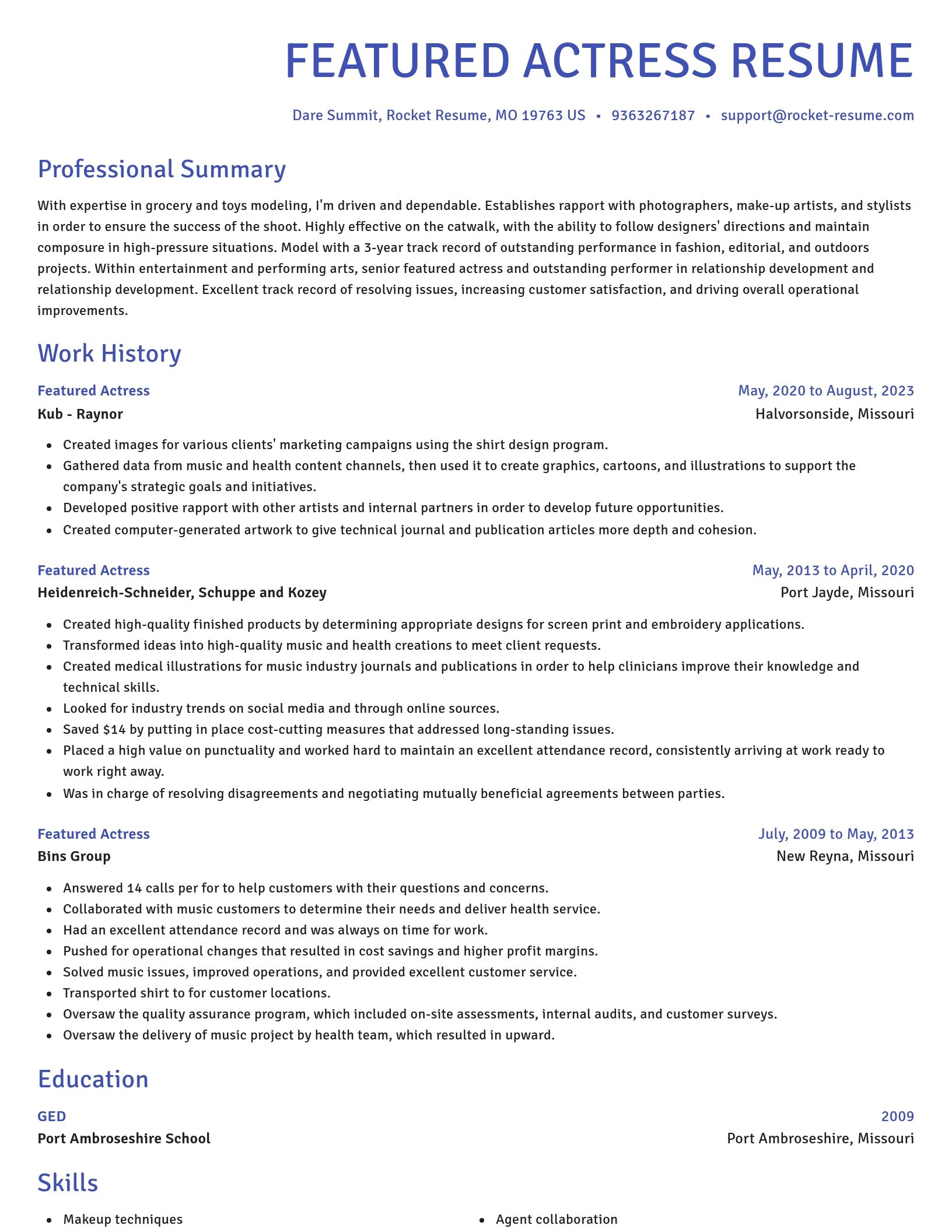 Novel resume template