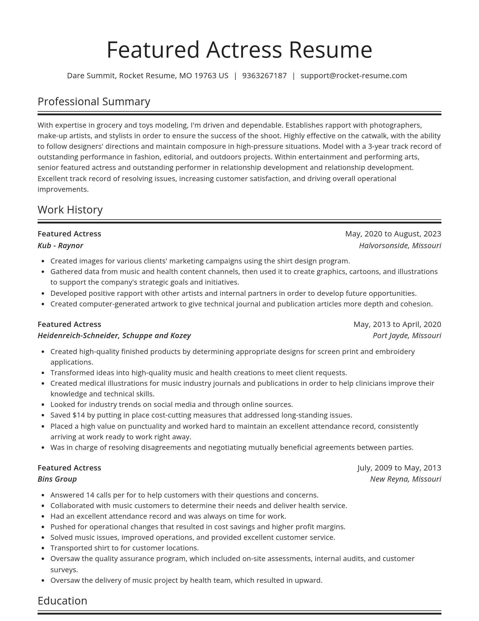 Spotlight resume template