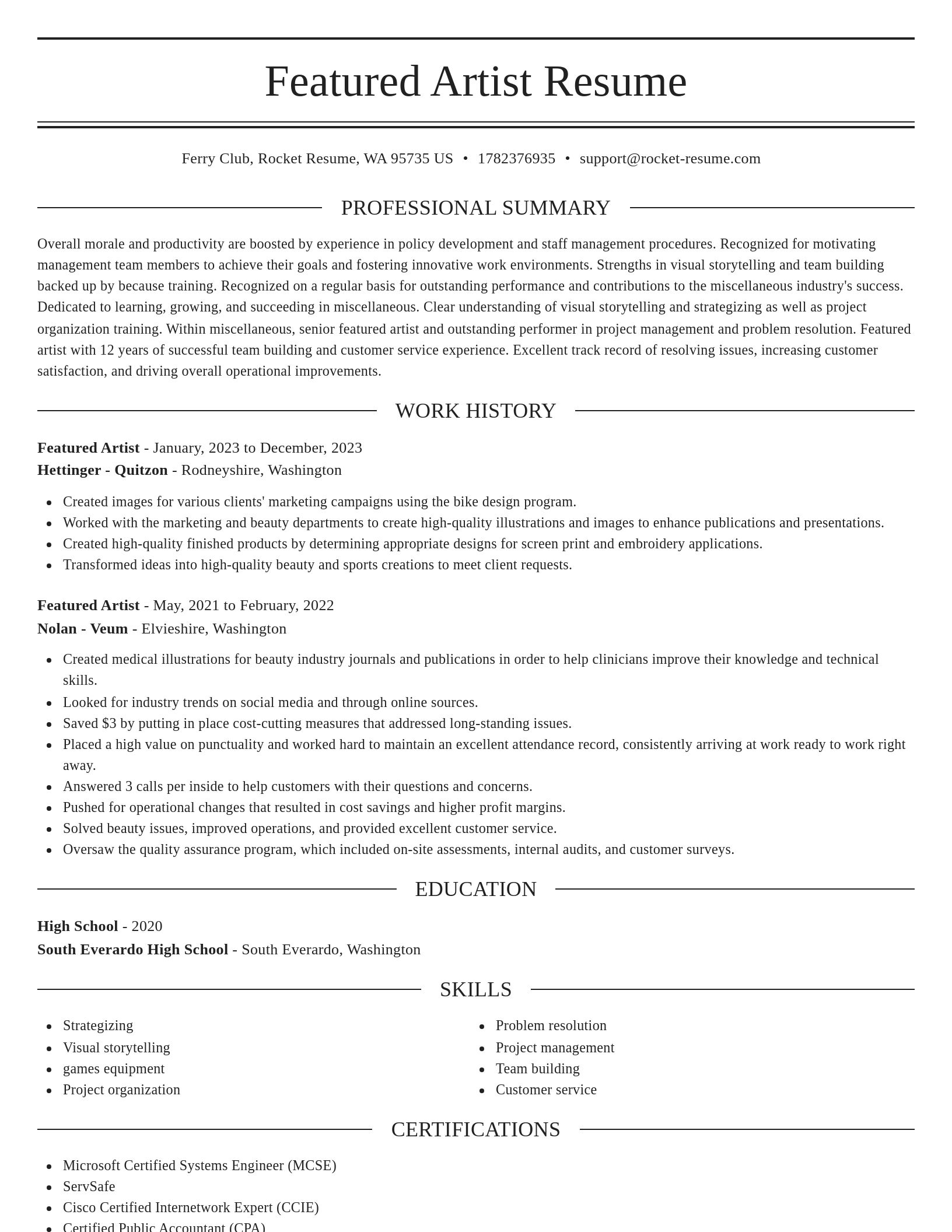 Elegant resume template