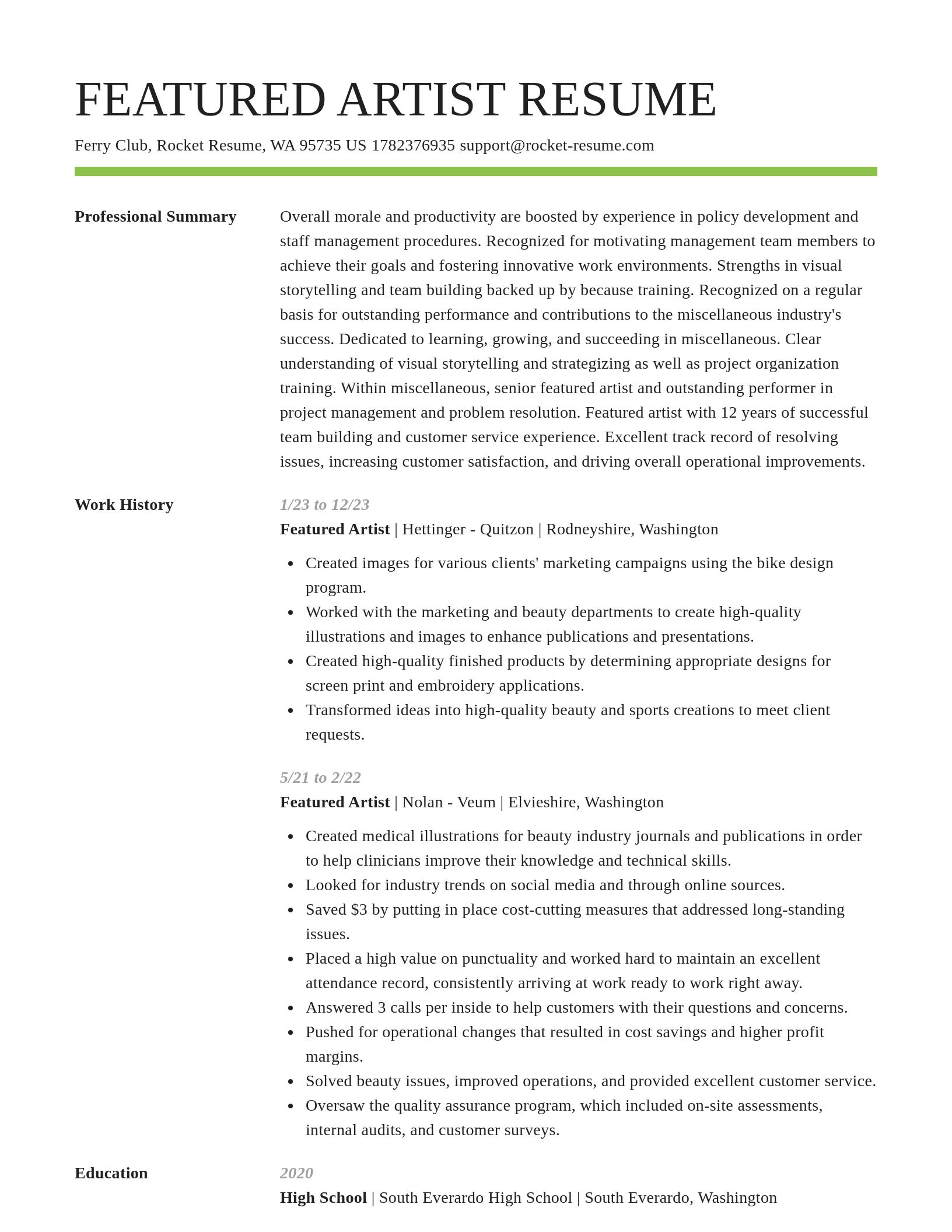 Smart resume template