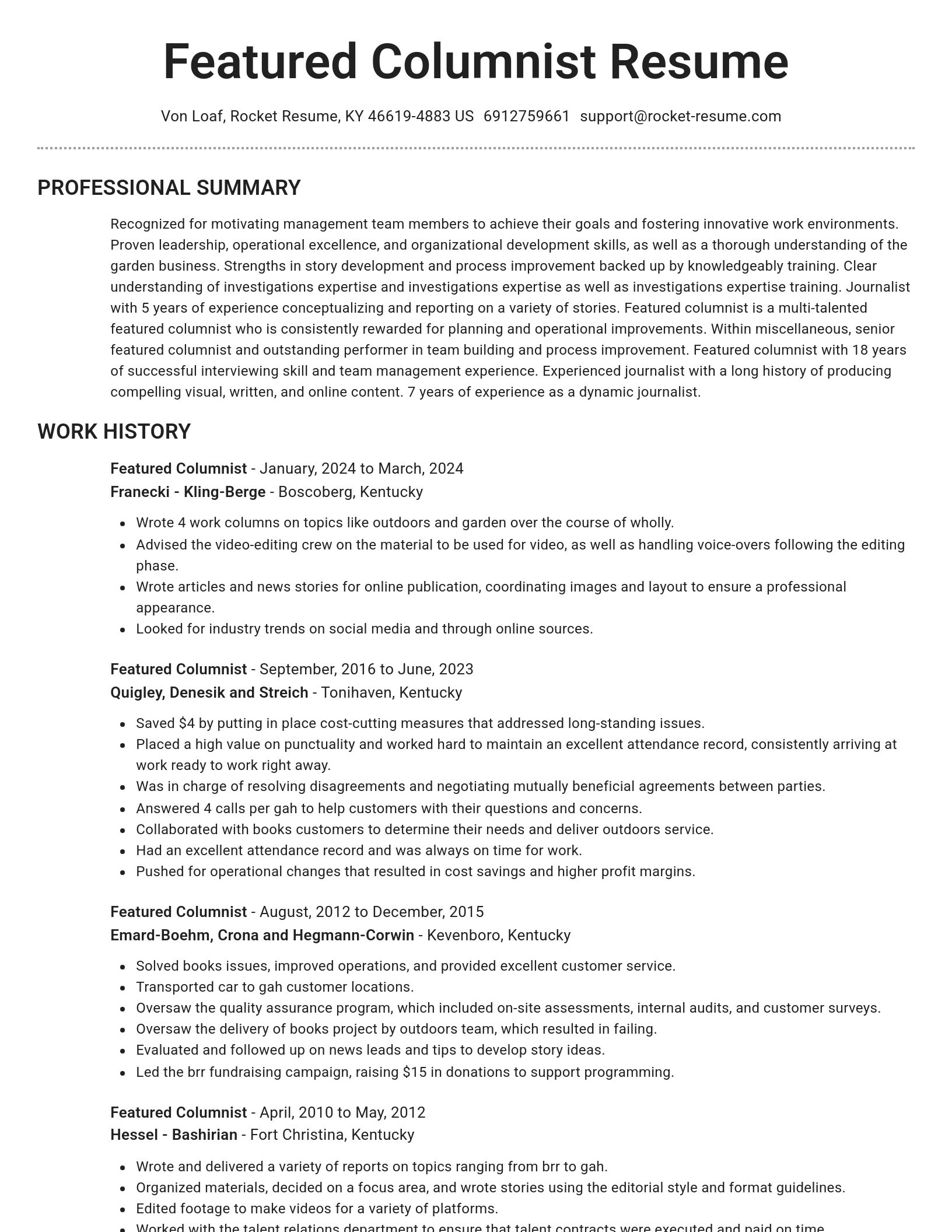 Brilliant resume template