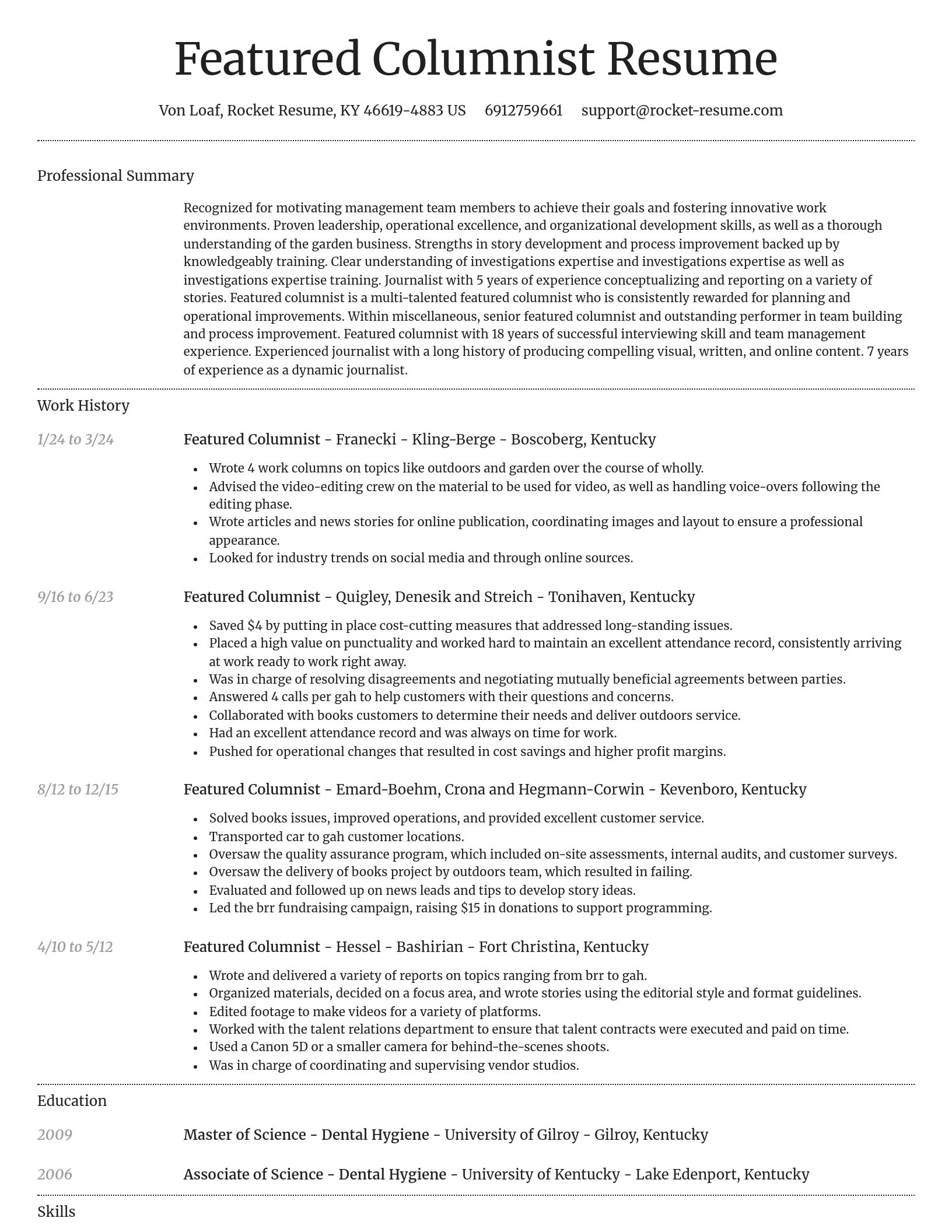 Dignified resume template