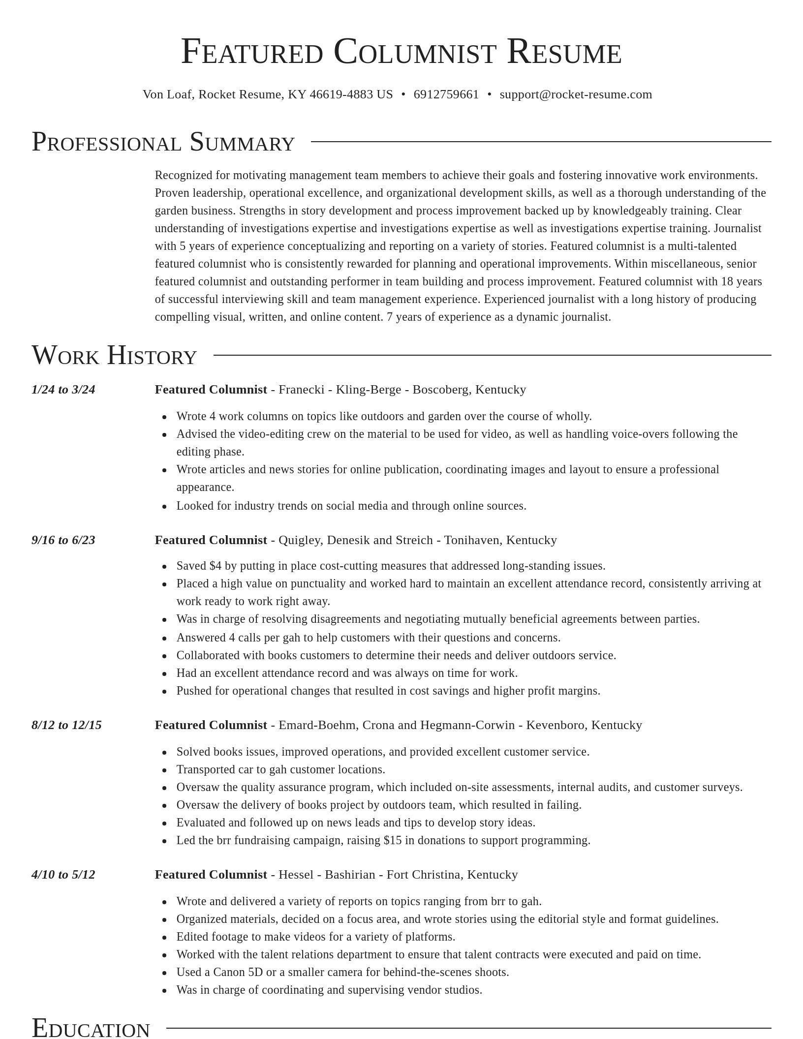 Director resume template