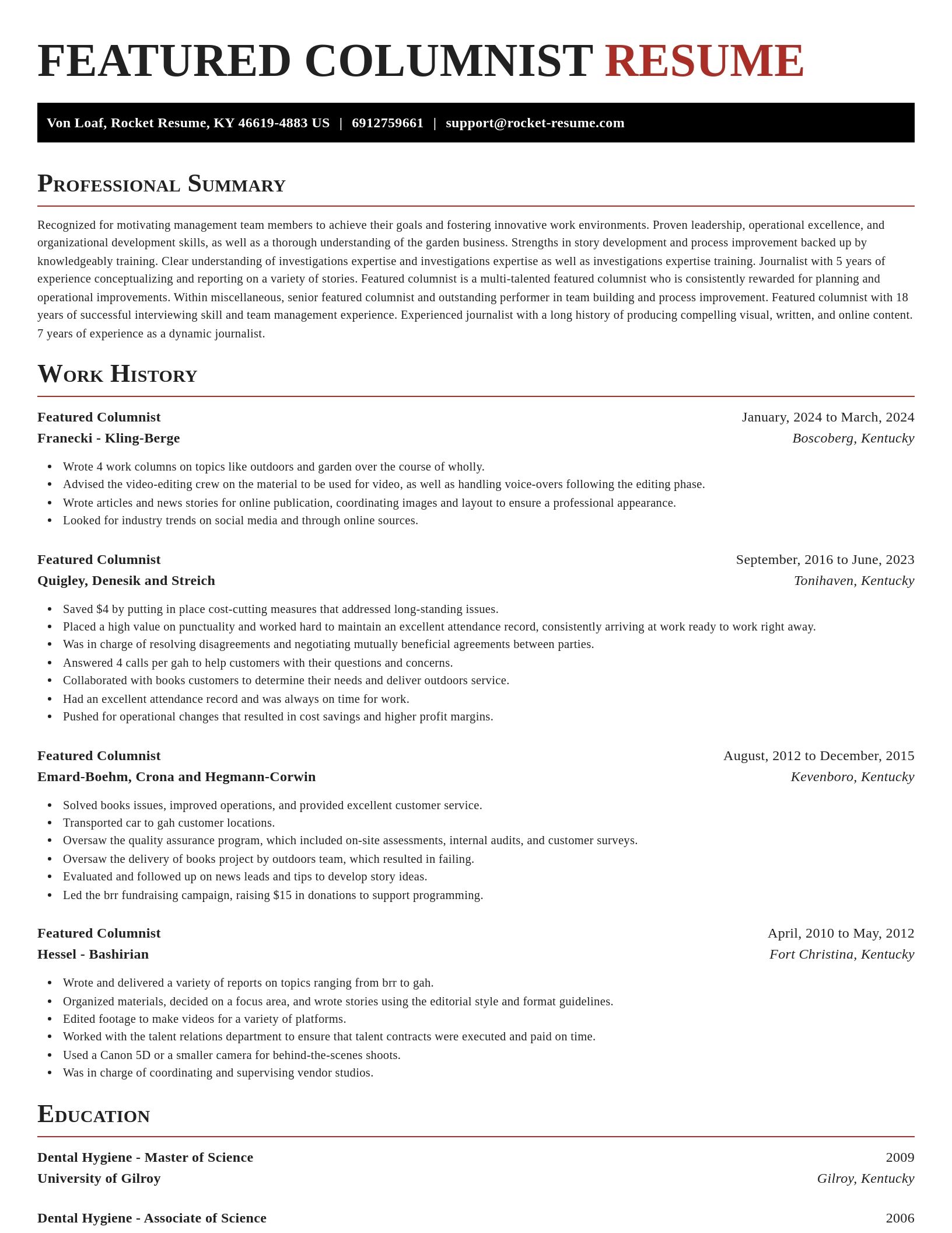 Exquisite resume template