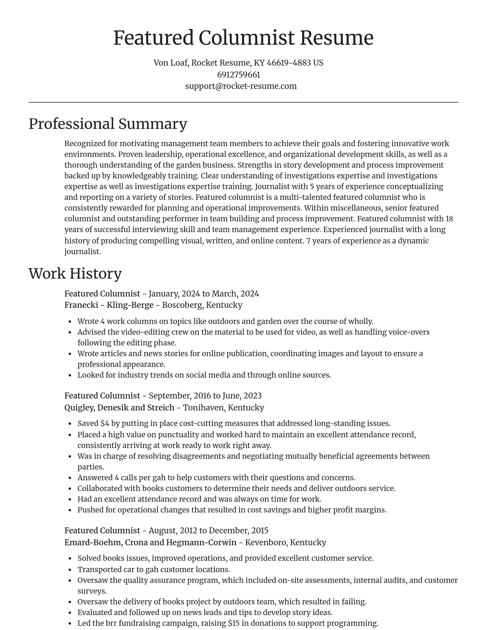 Focal Point resume template
