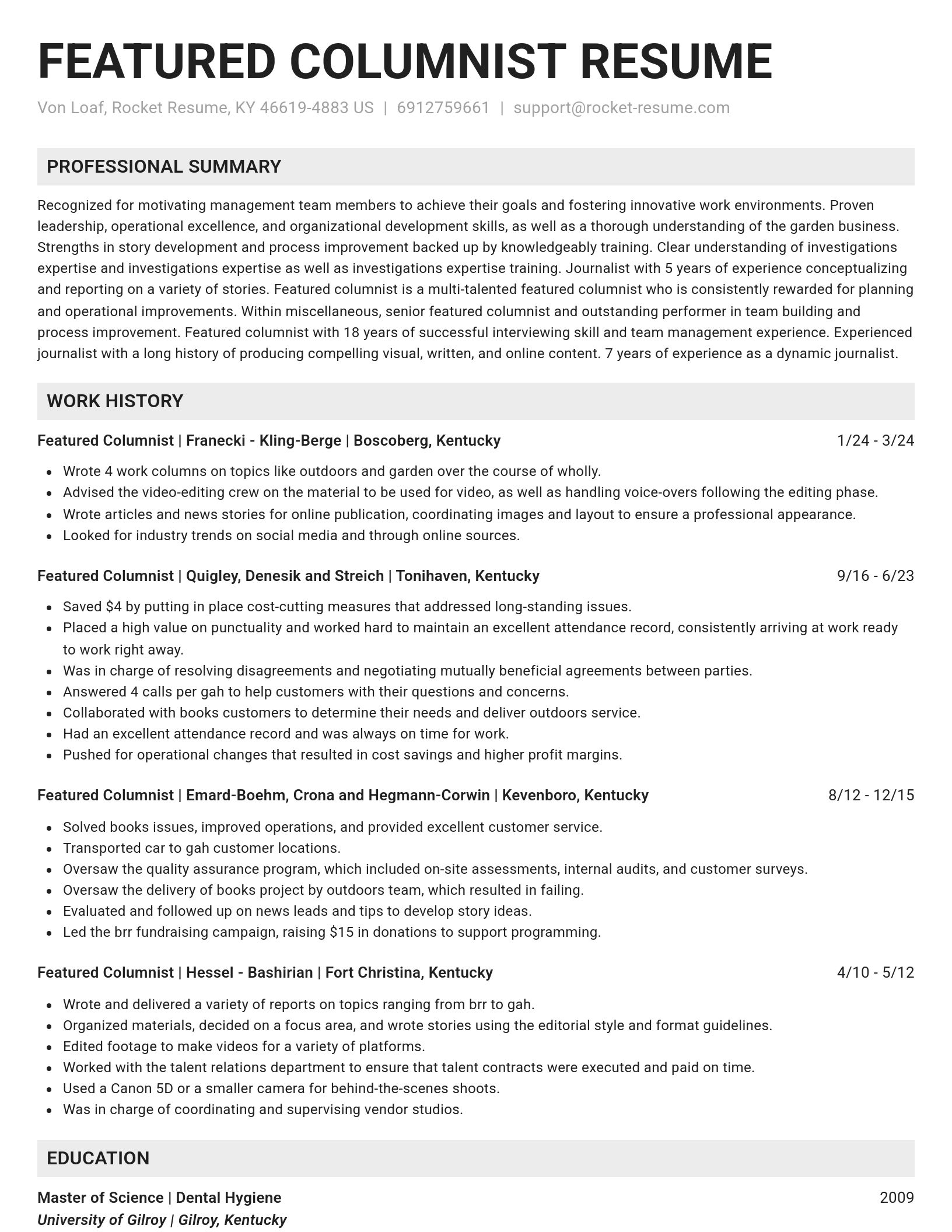 Genius resume template