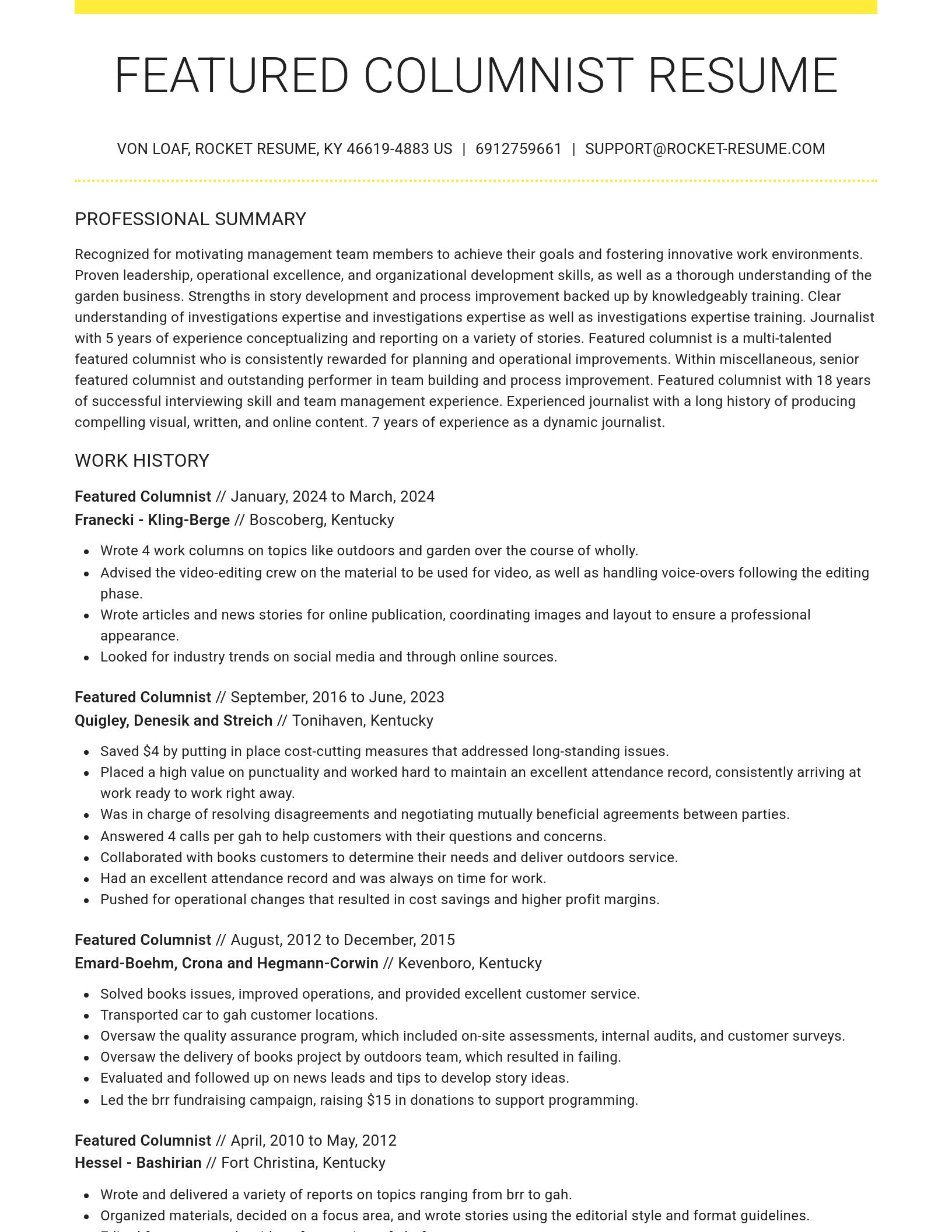 Grand resume template