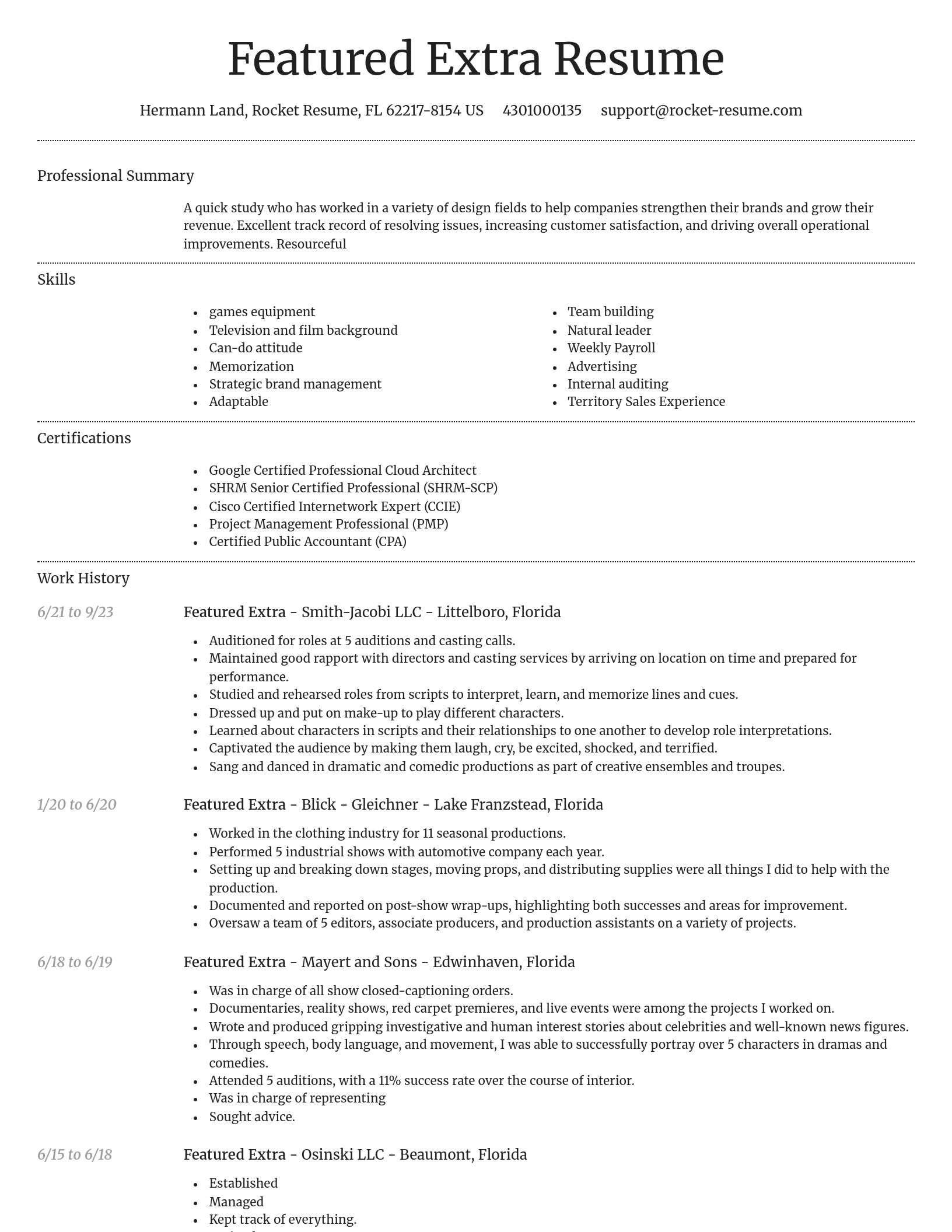 Dignified resume template