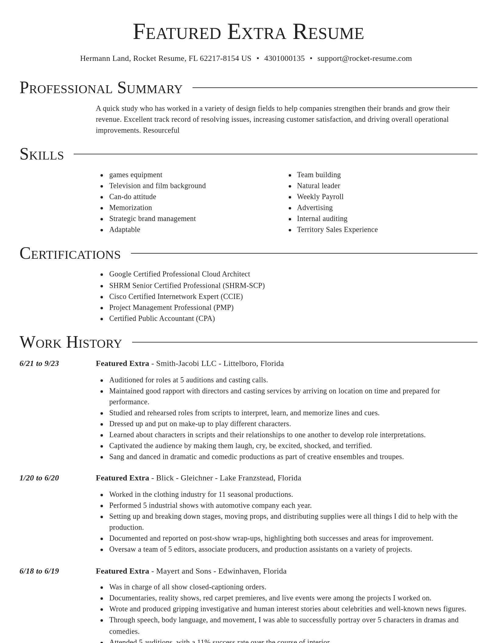 Director resume template