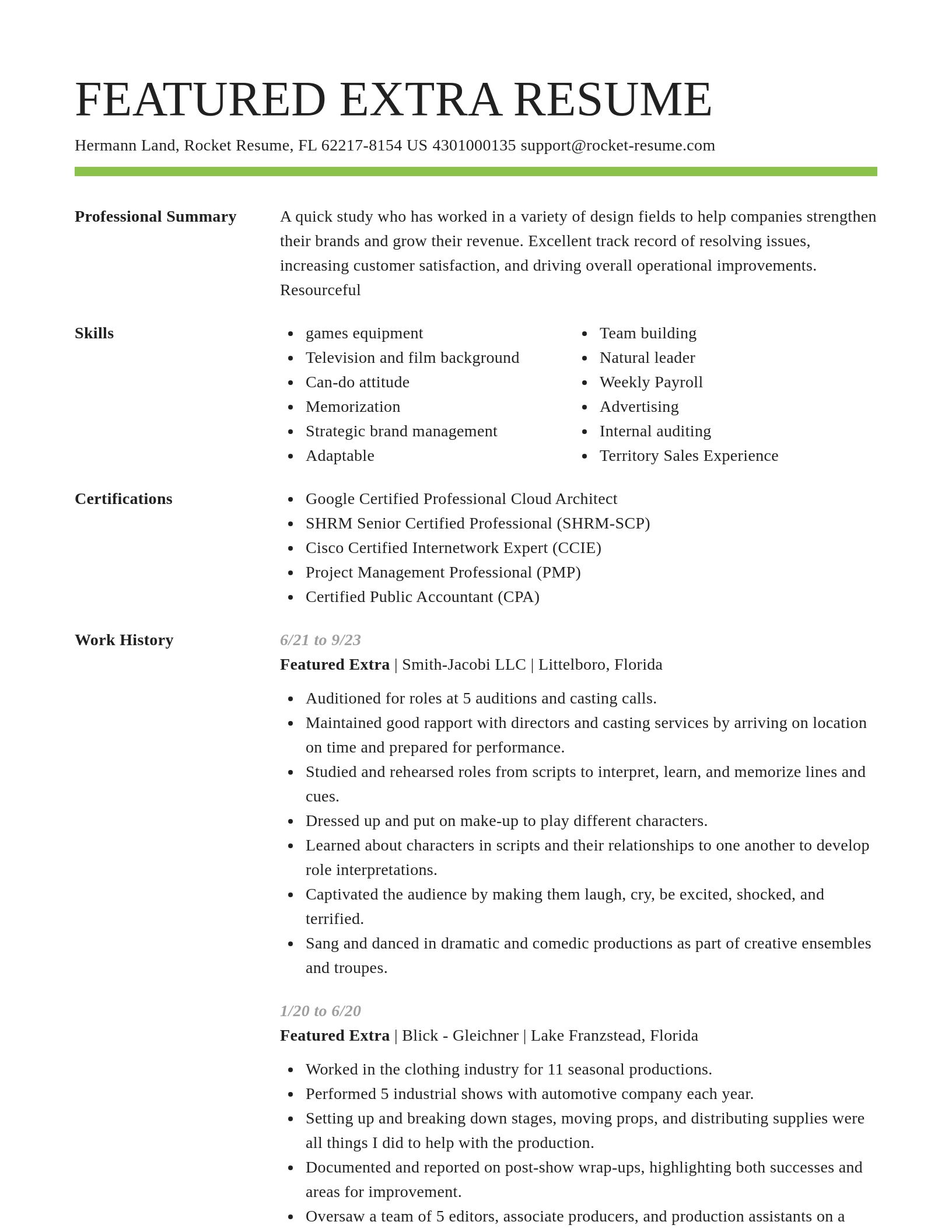 Smart resume template