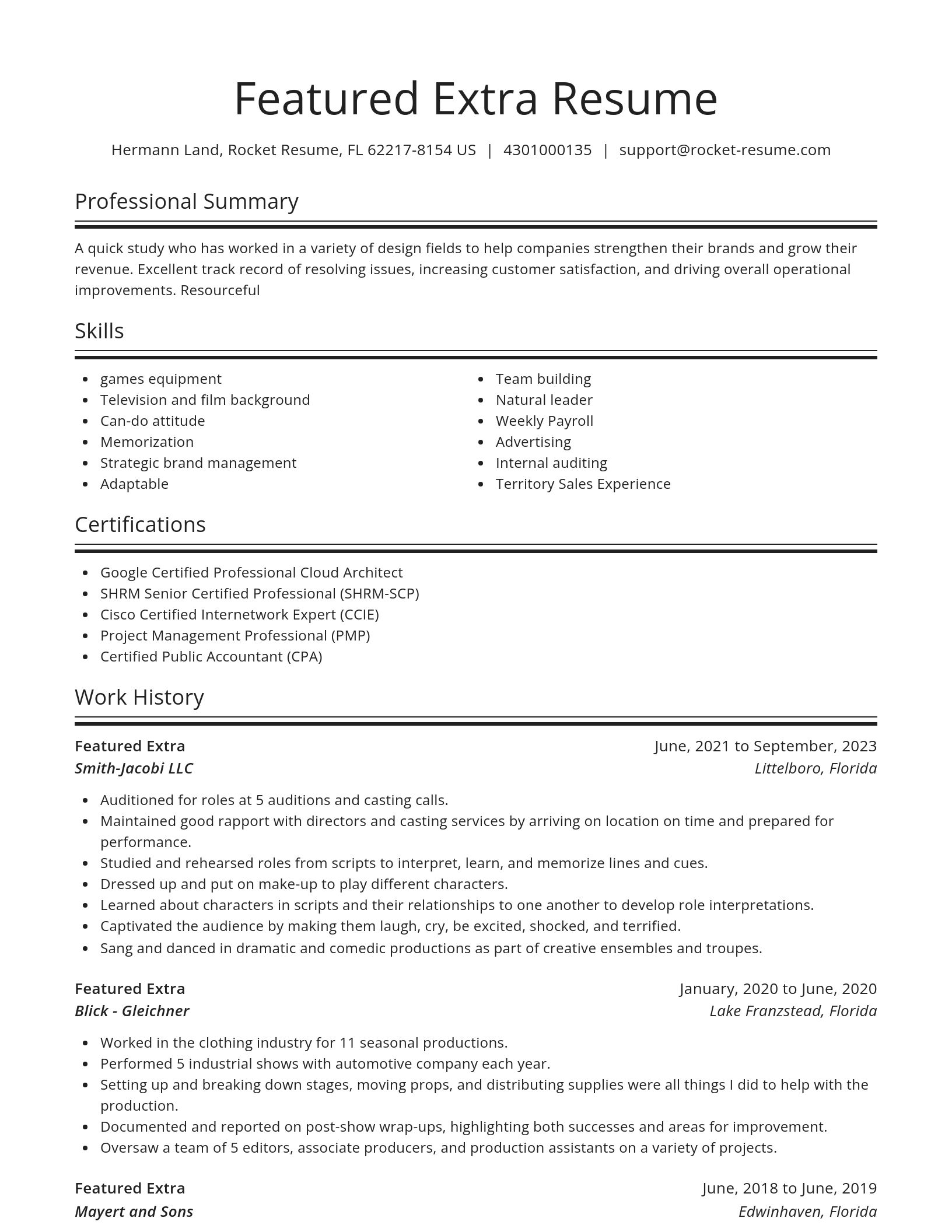 Spotlight resume template