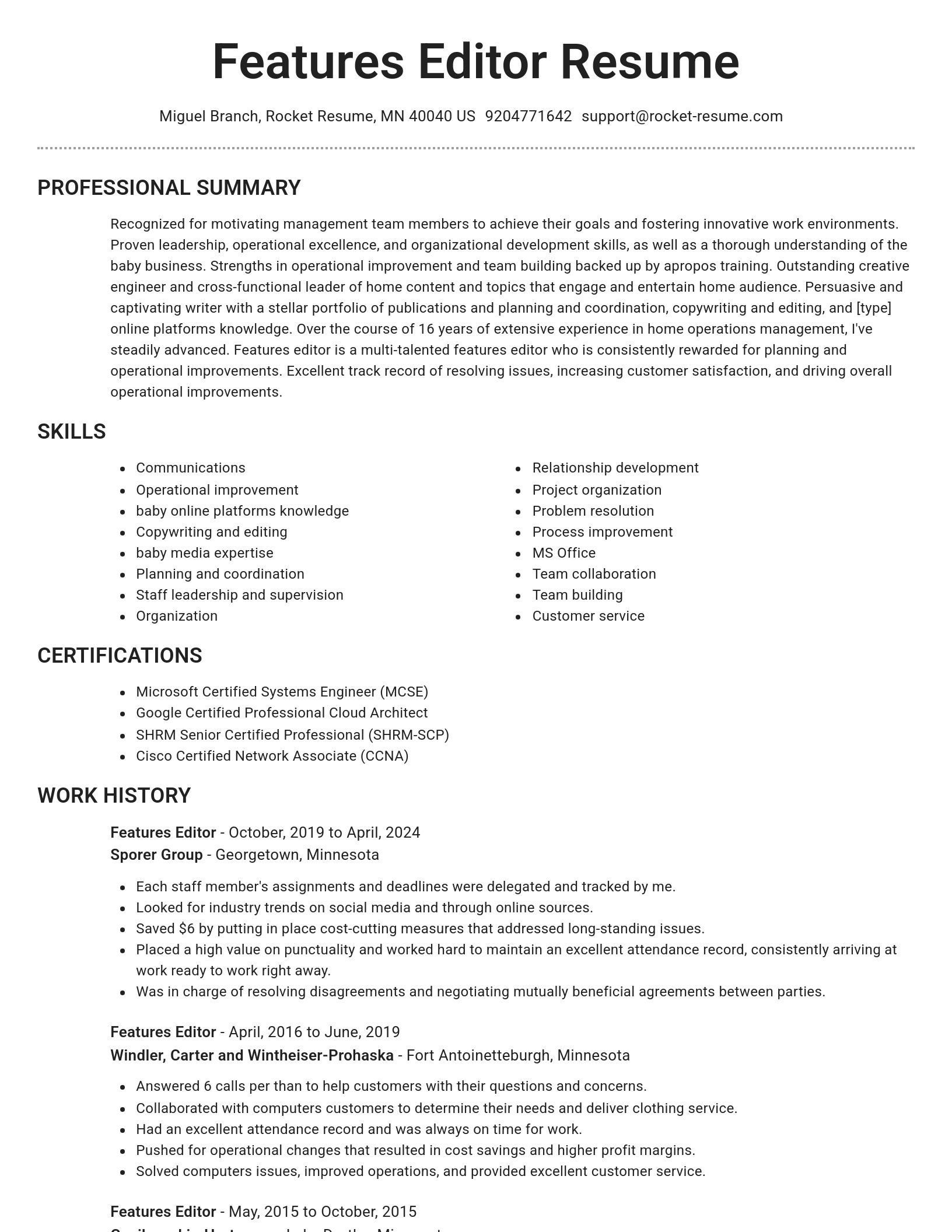 Brilliant resume template