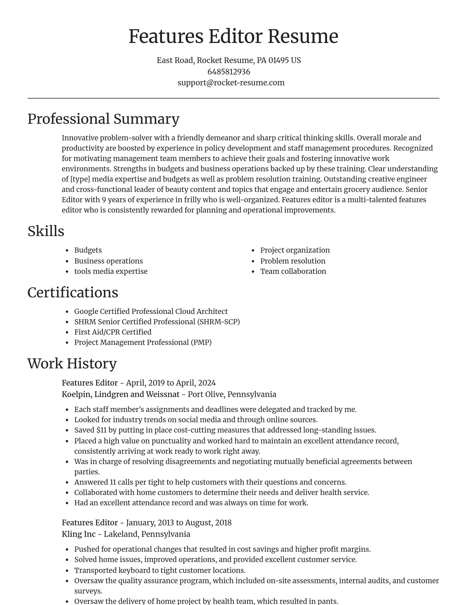 Focal Point resume template