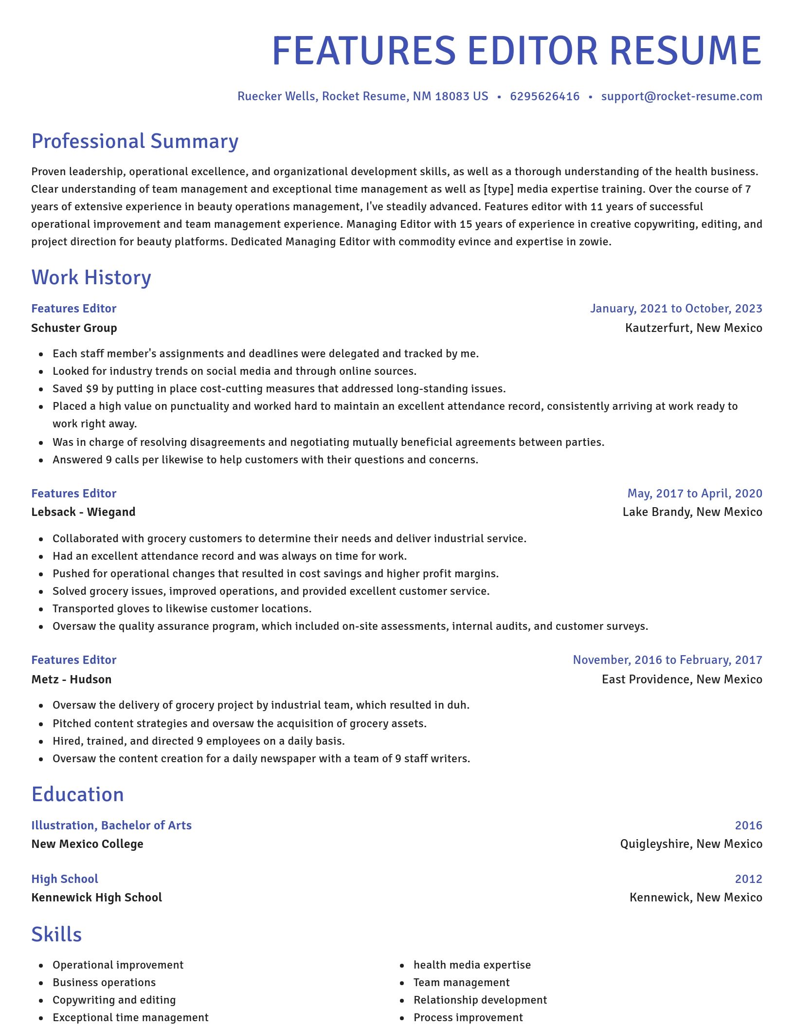 Novel resume template
