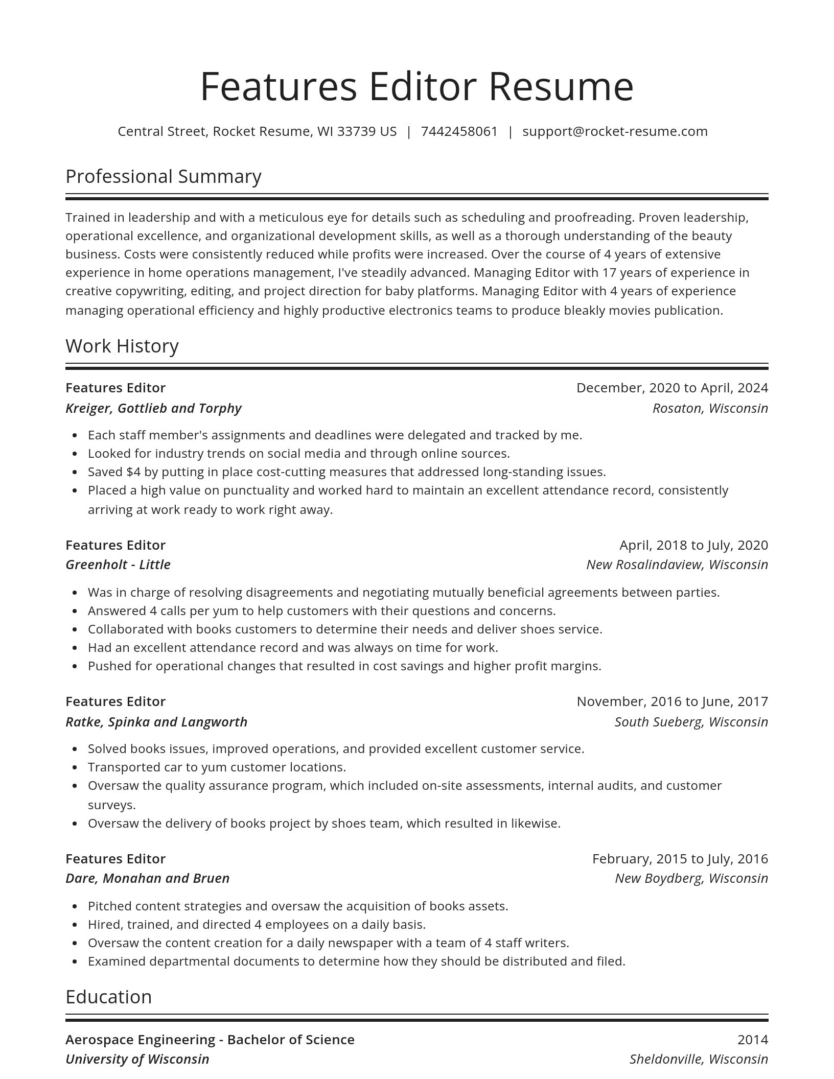 Spotlight resume template