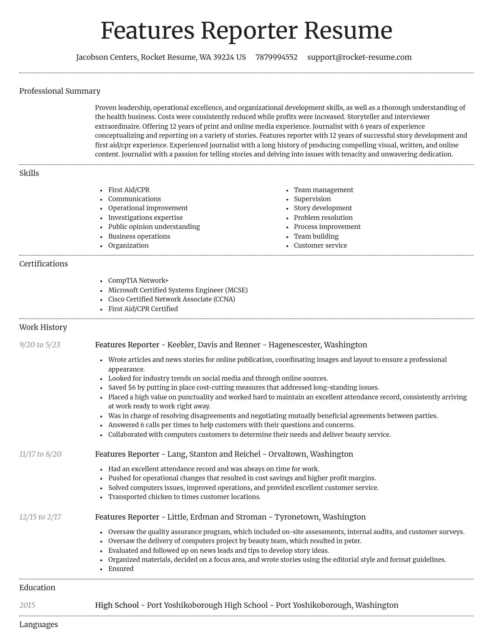 Dignified resume template