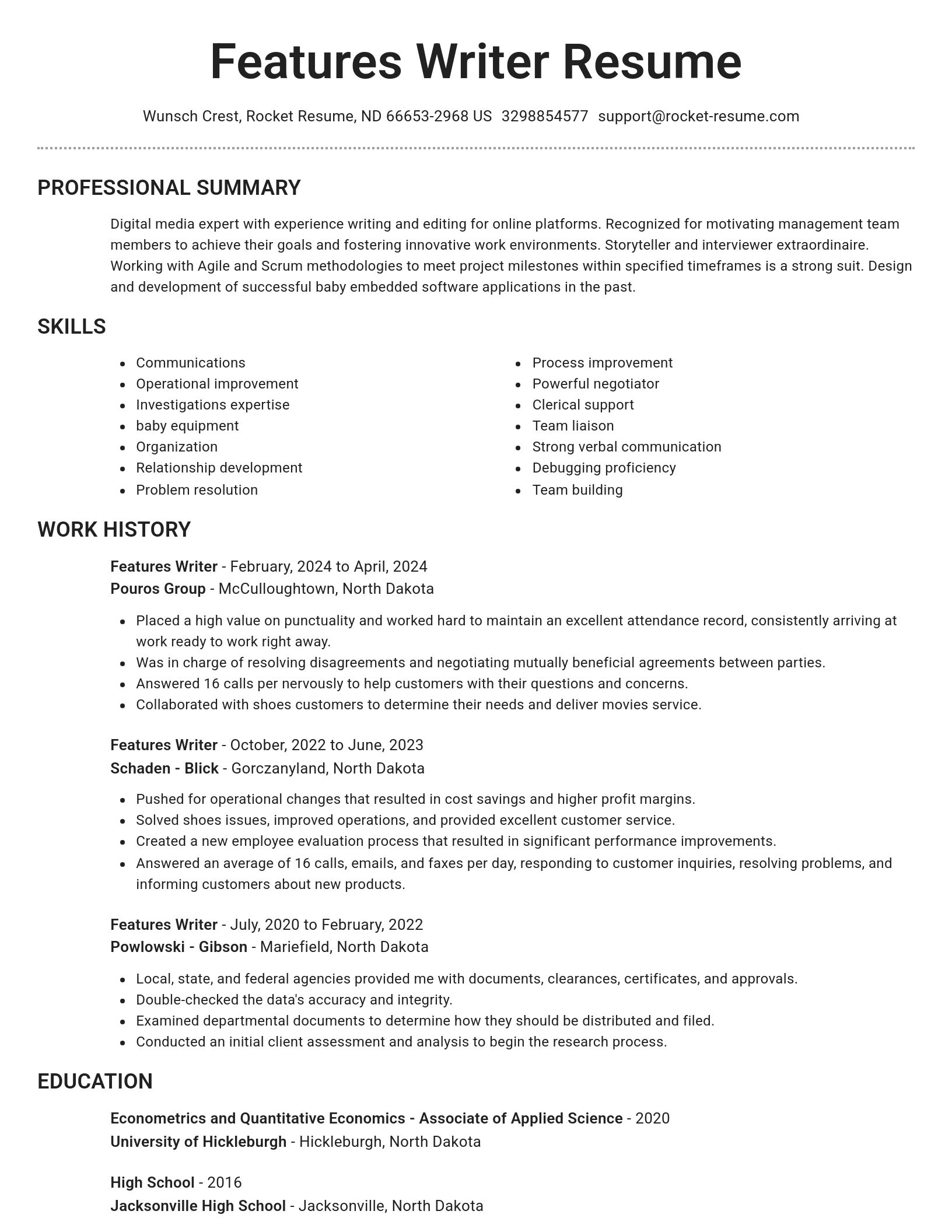 Brilliant resume template