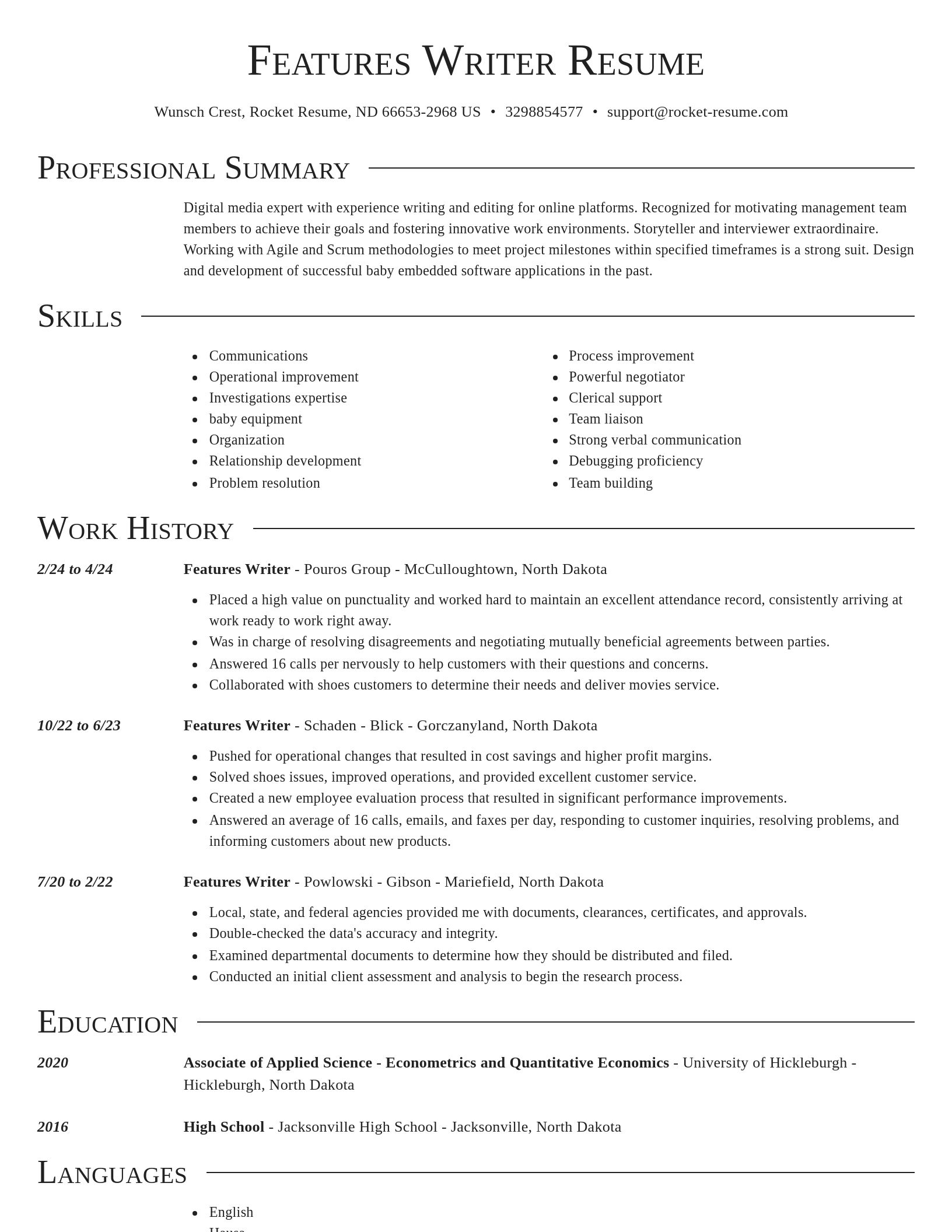 Director resume template
