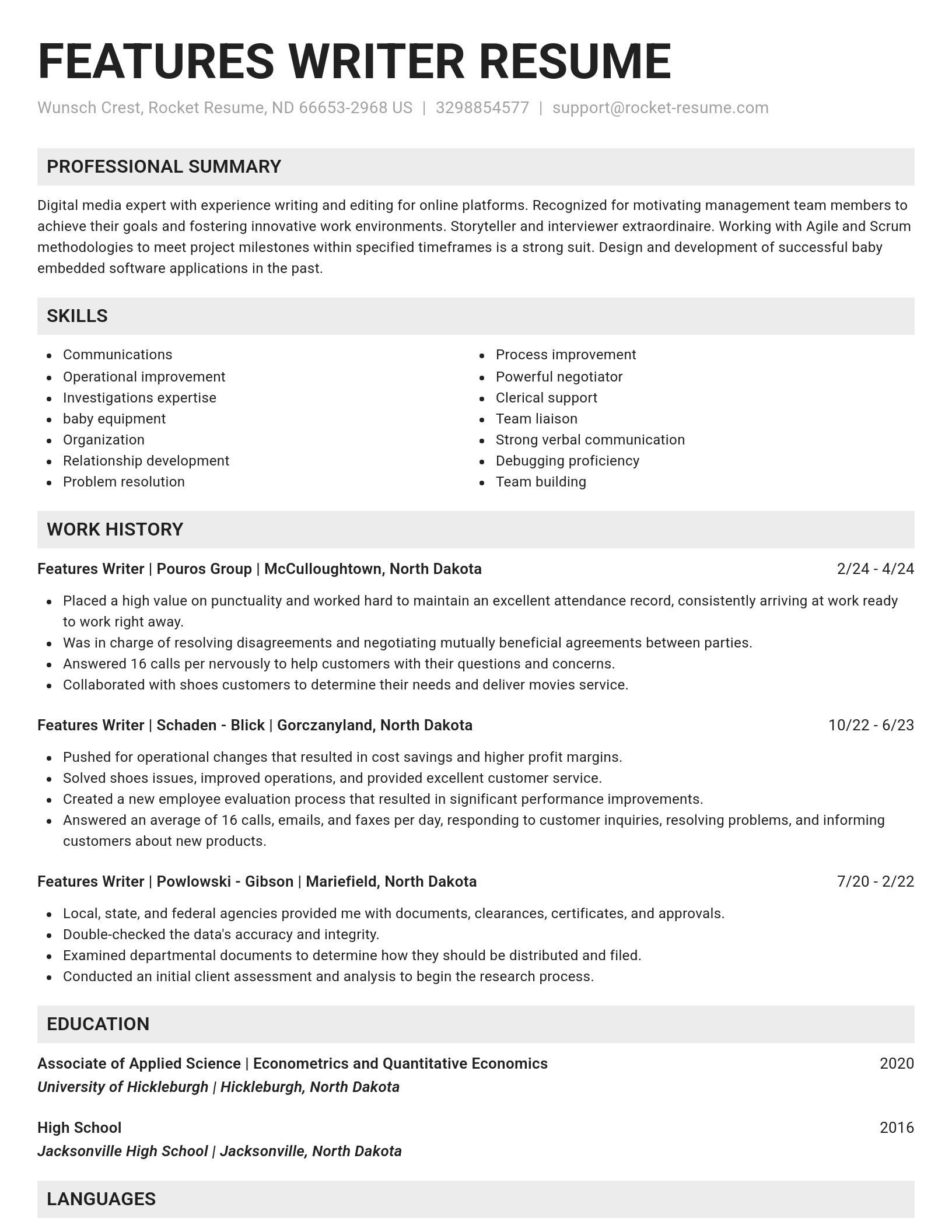 Genius resume template