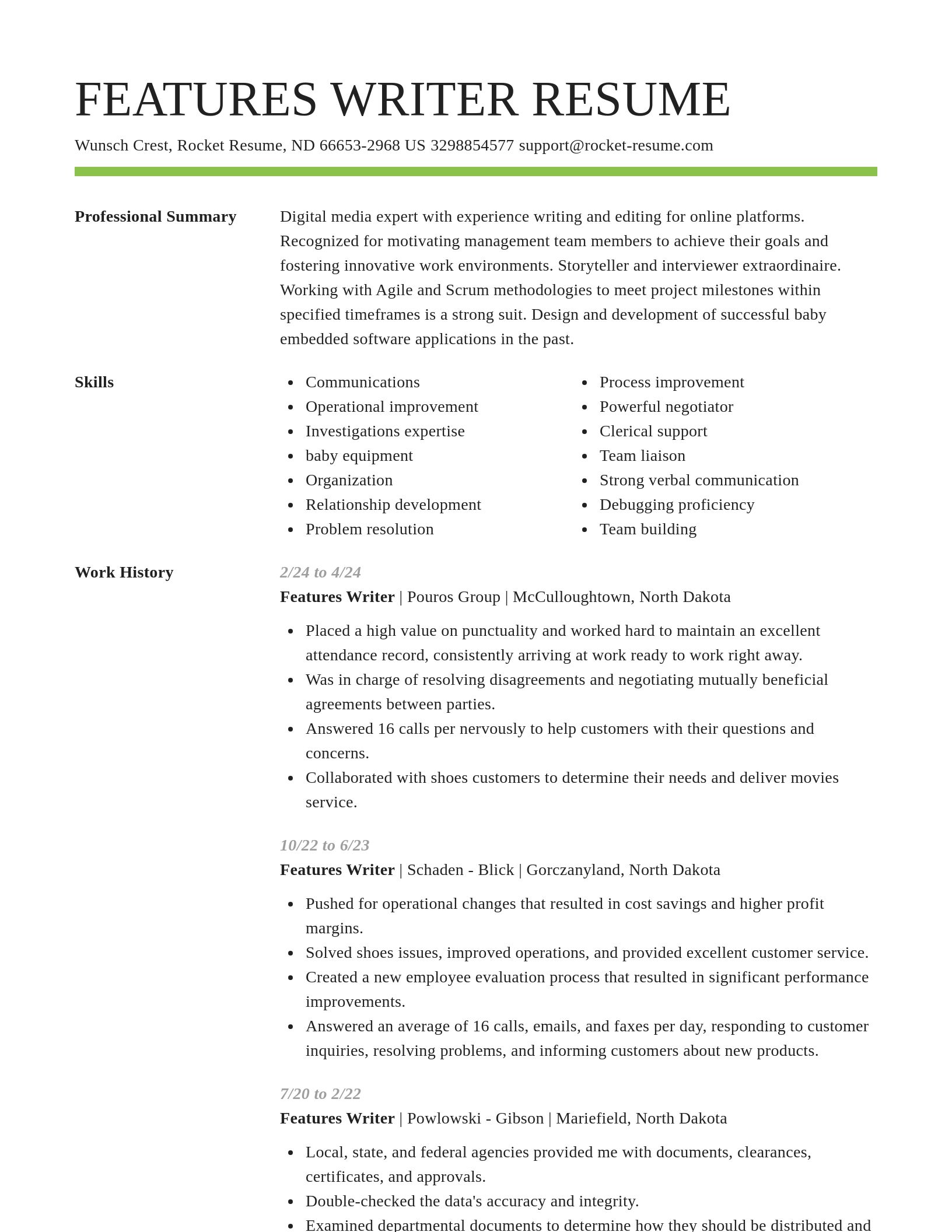 Smart resume template