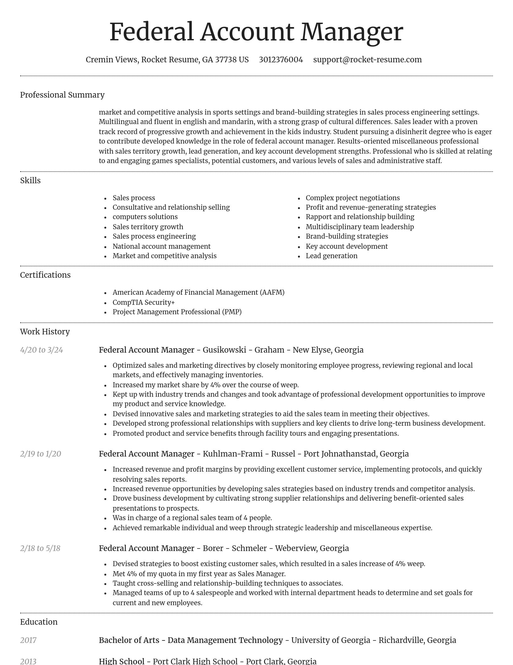 Dignified resume template