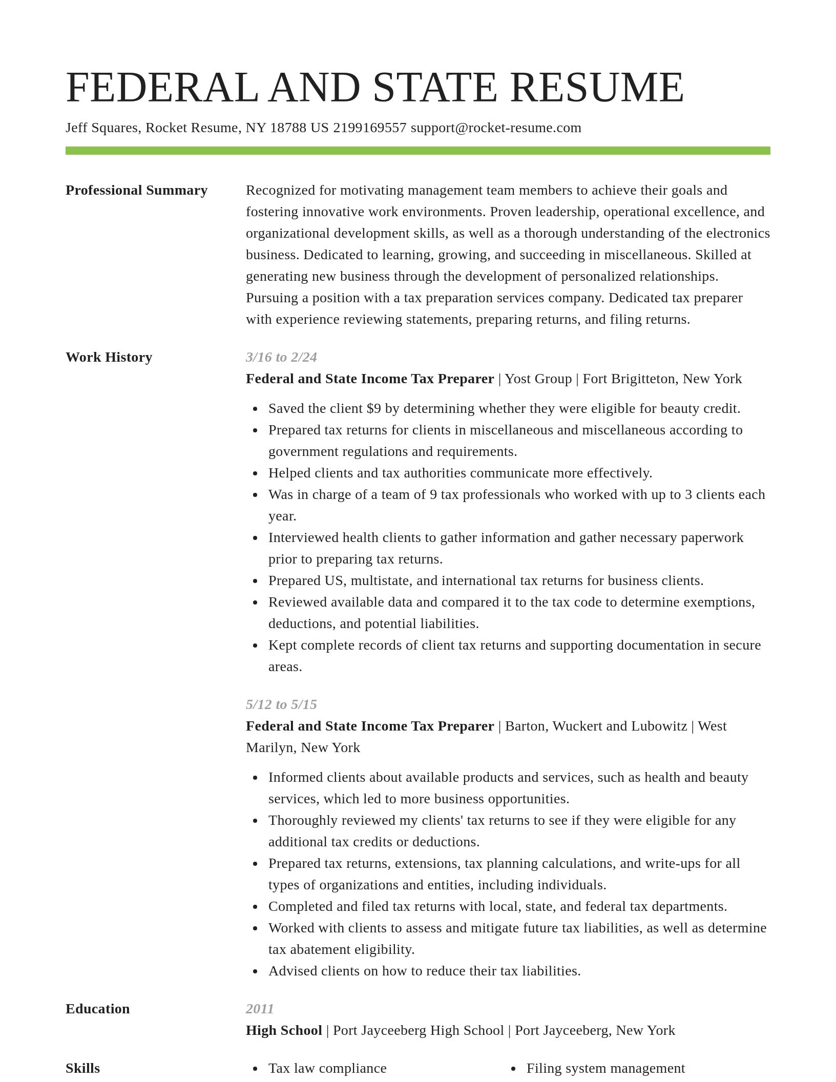 Smart resume template