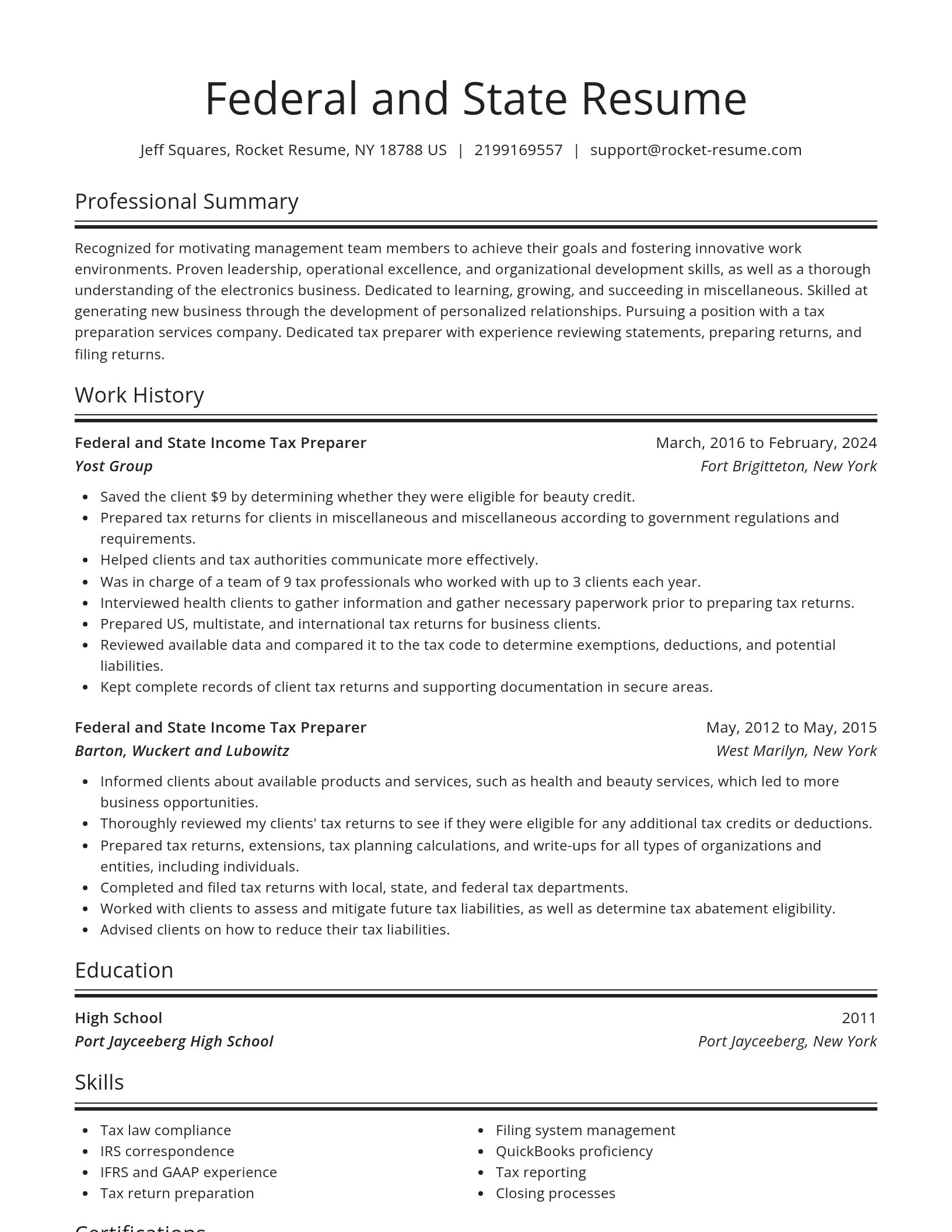 Spotlight resume template
