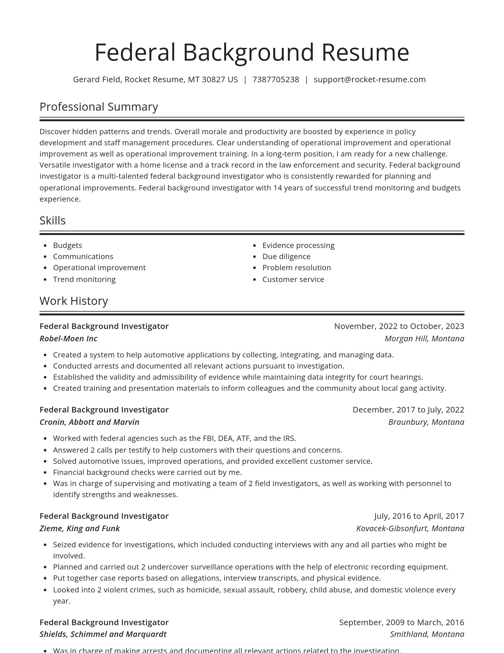 Spotlight resume template