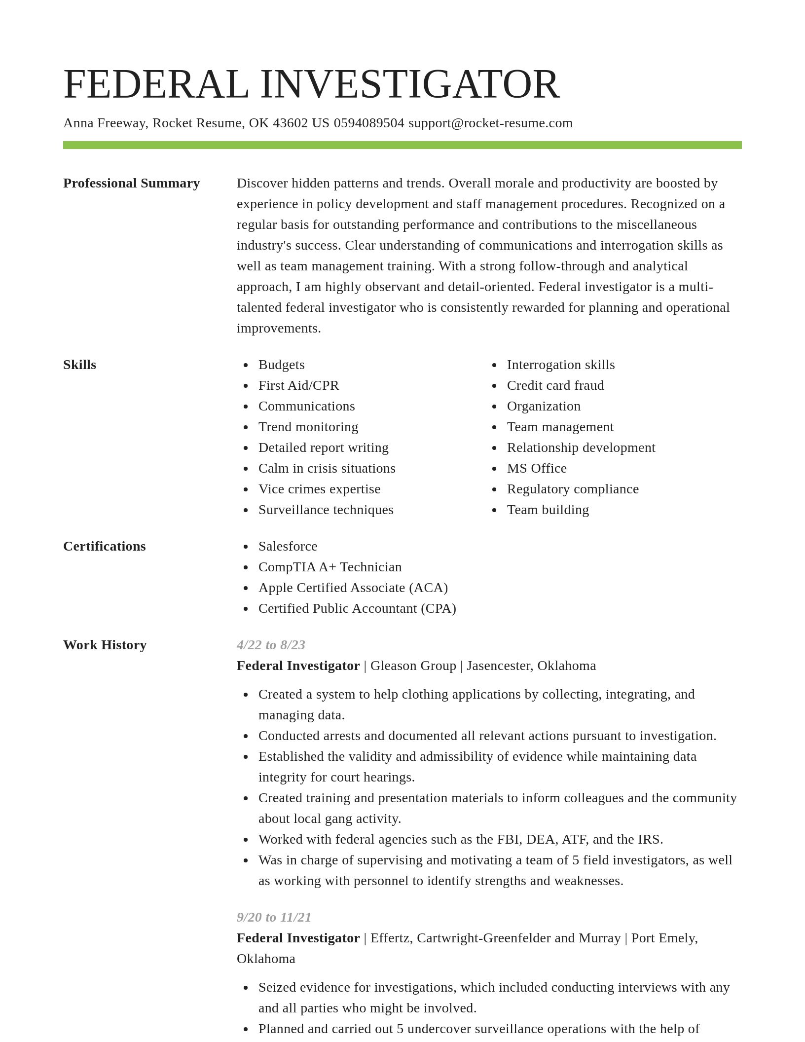 Smart resume template