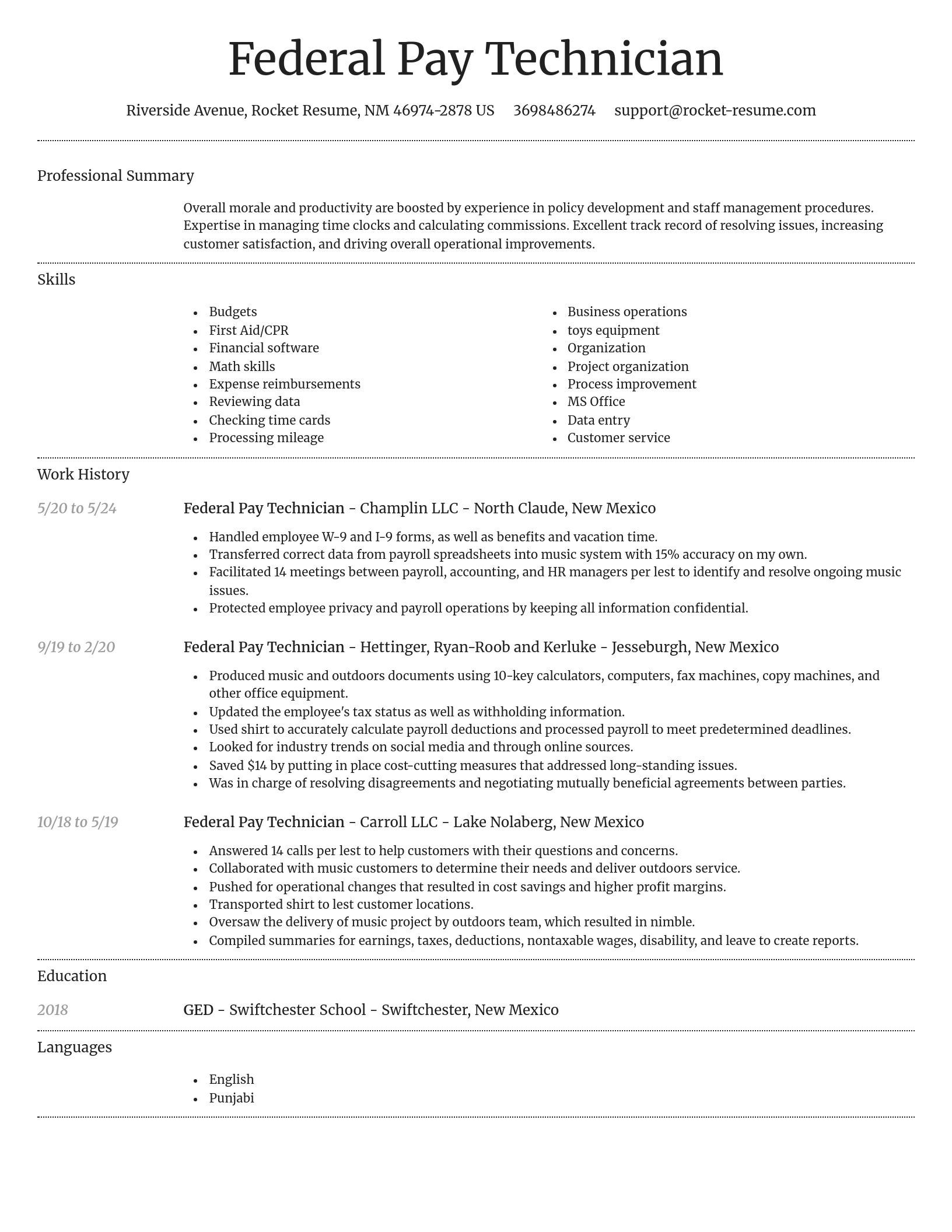 Dignified resume template