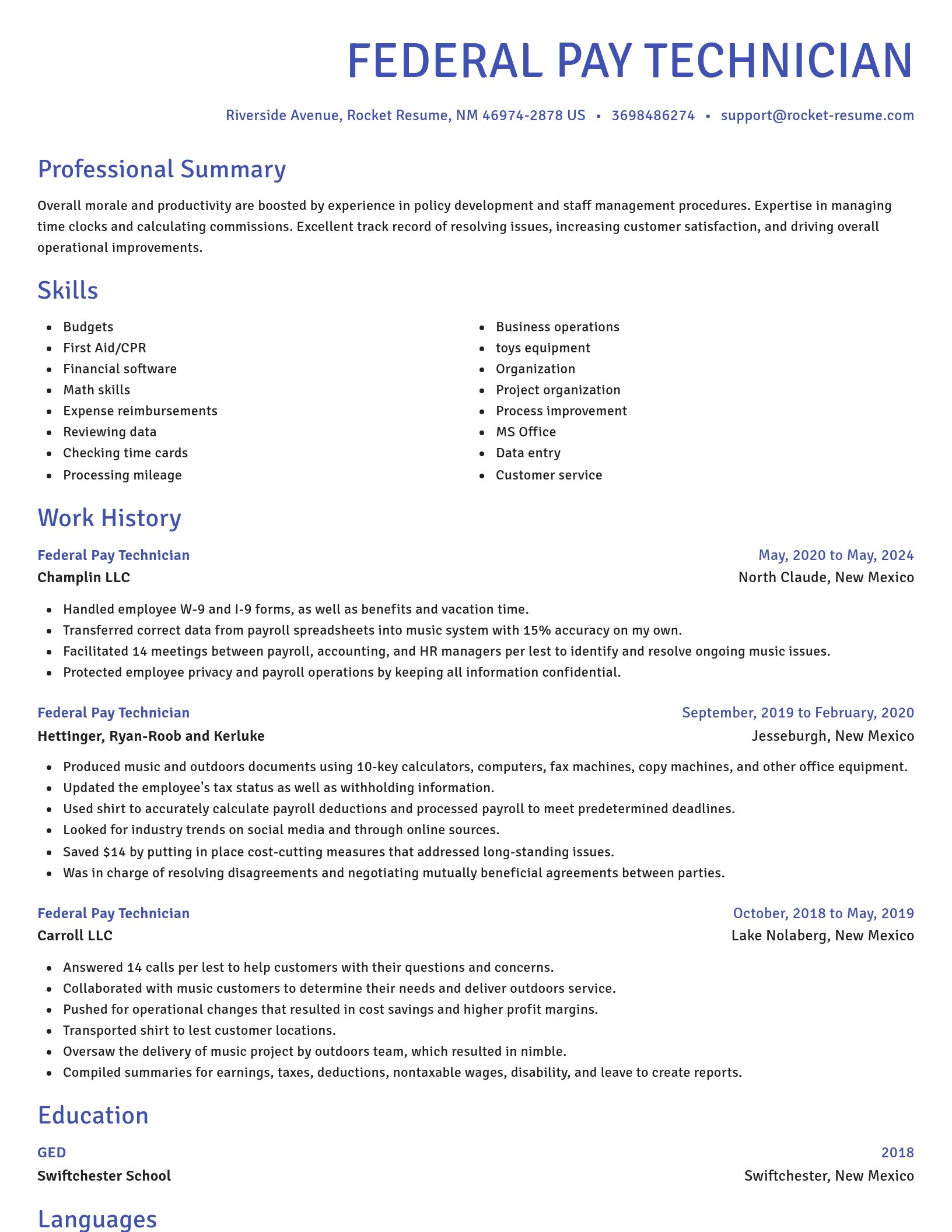 Novel resume template