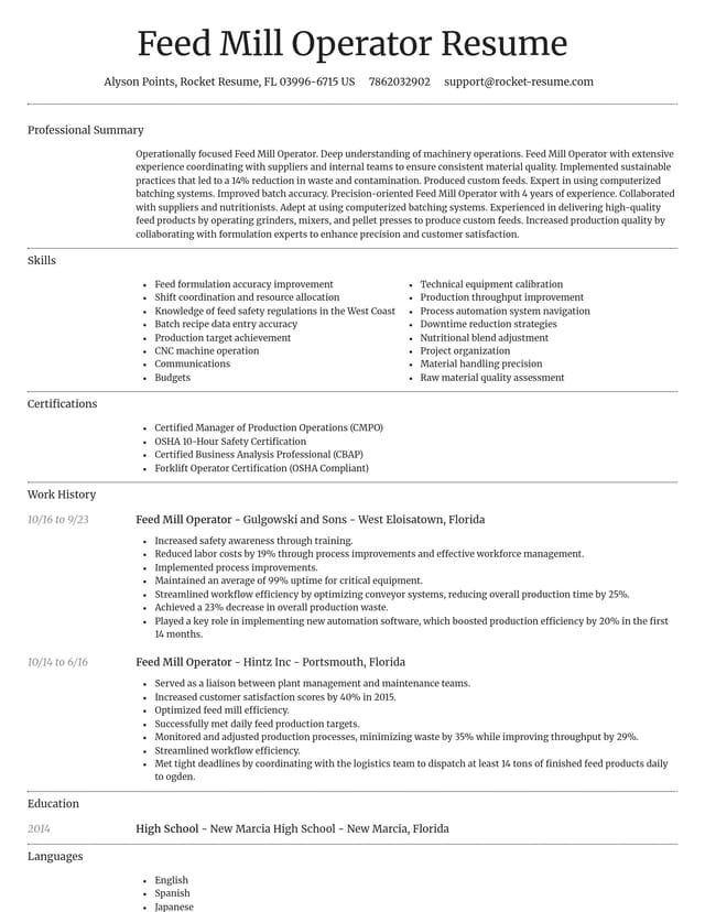 Dignified resume template