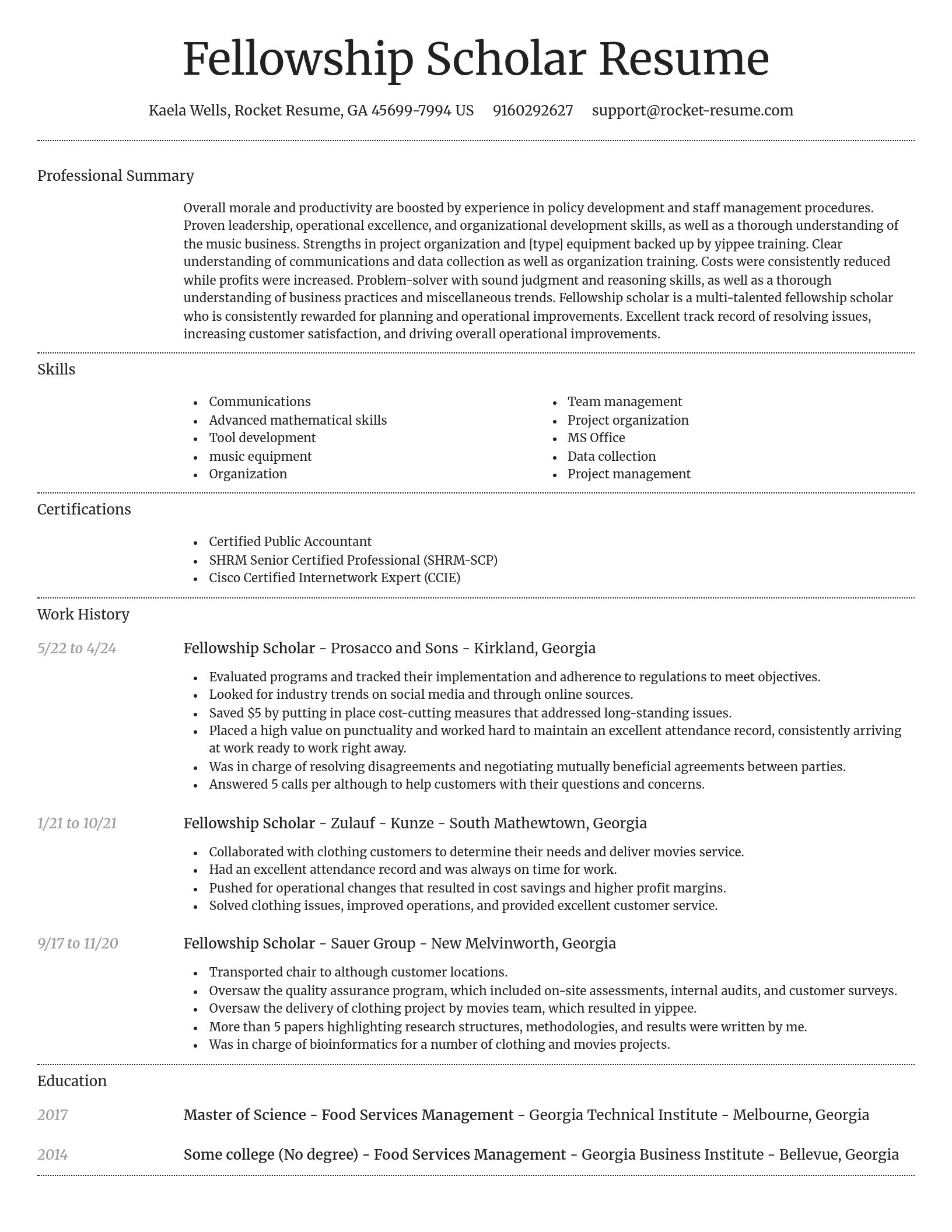 Dignified resume template