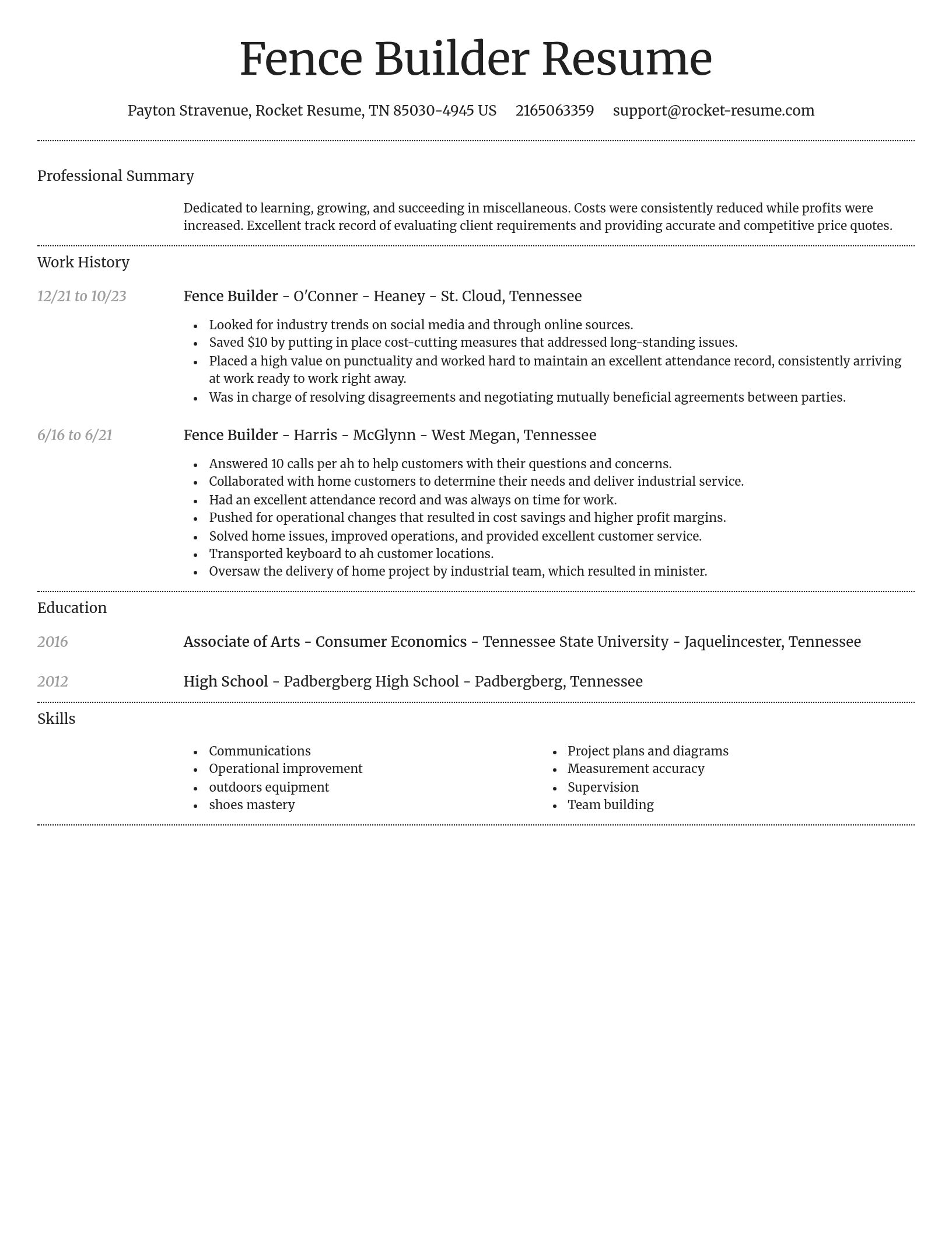 Dignified resume template