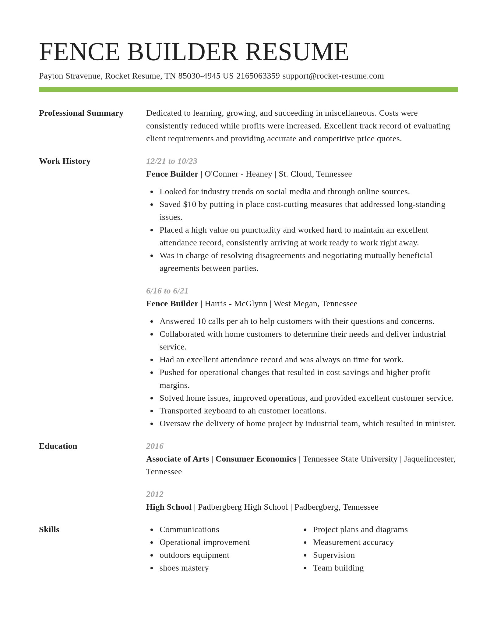 Smart resume template