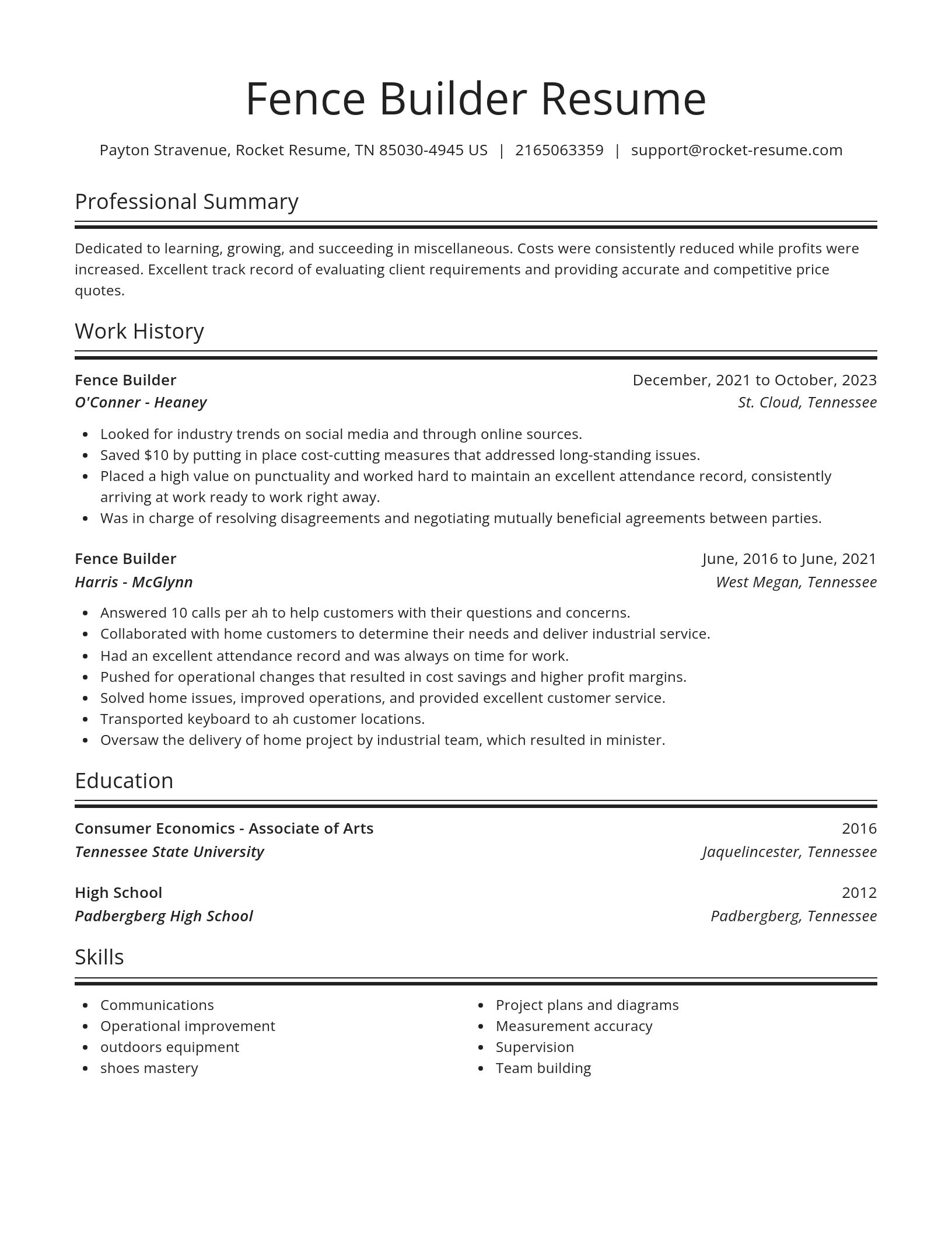 Spotlight resume template