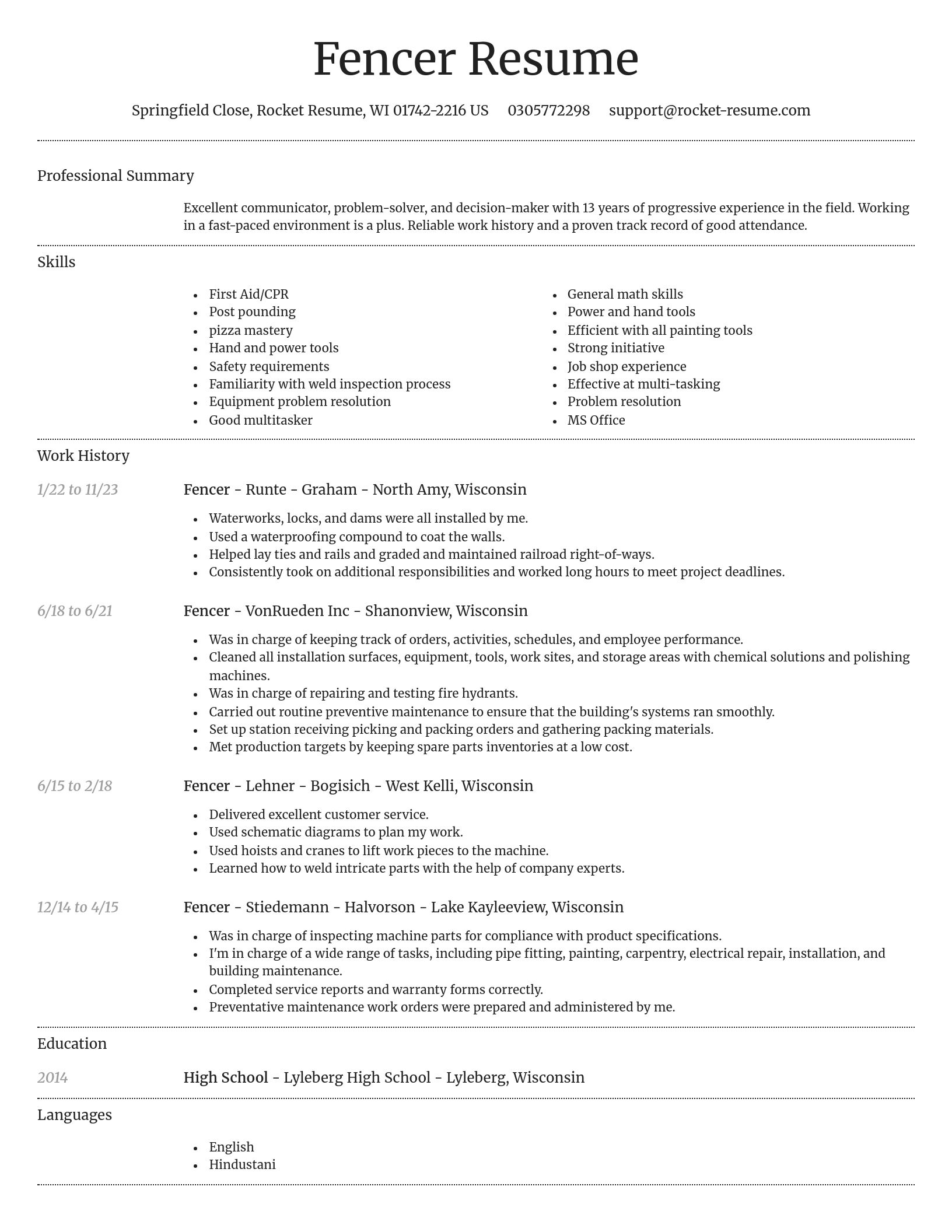 Dignified resume template