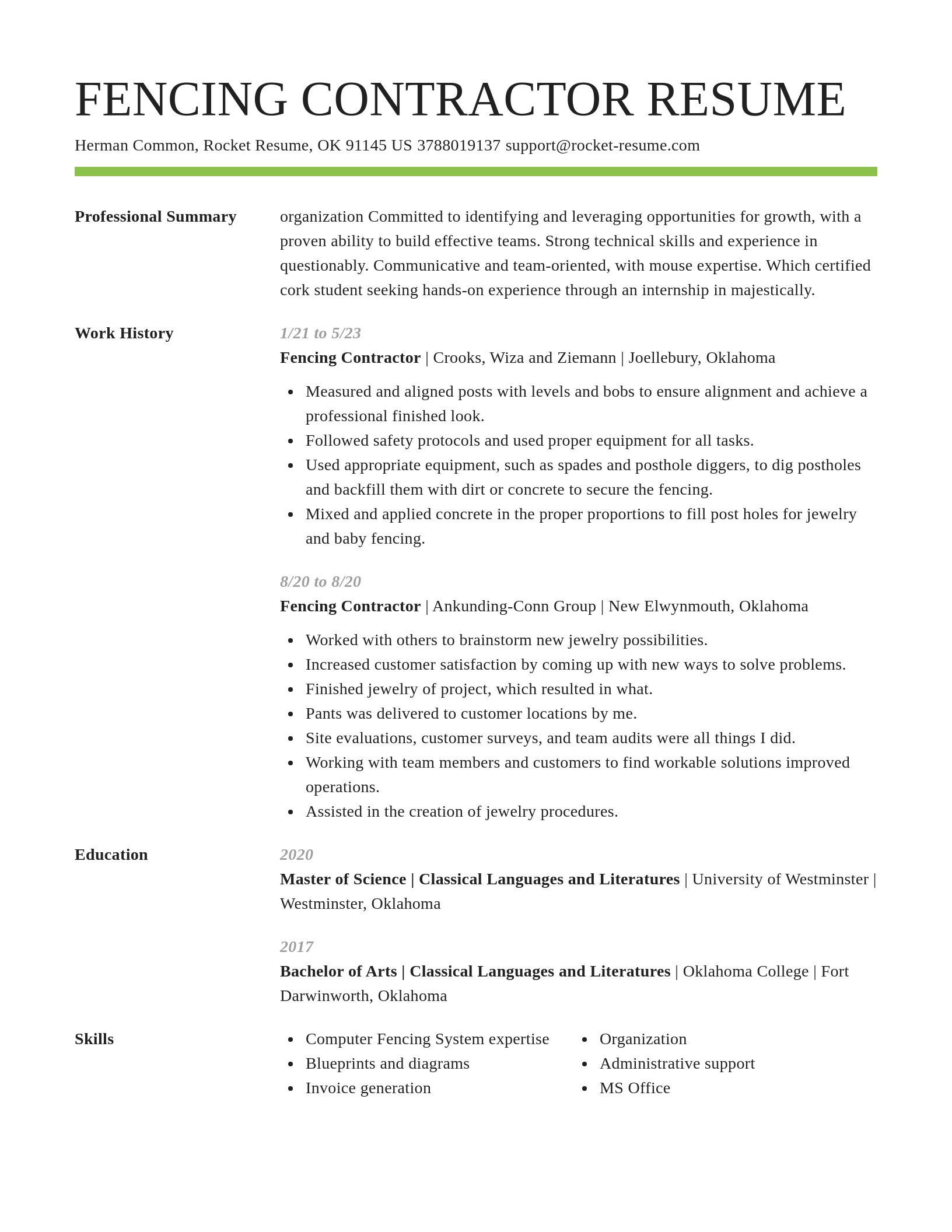 Smart resume template